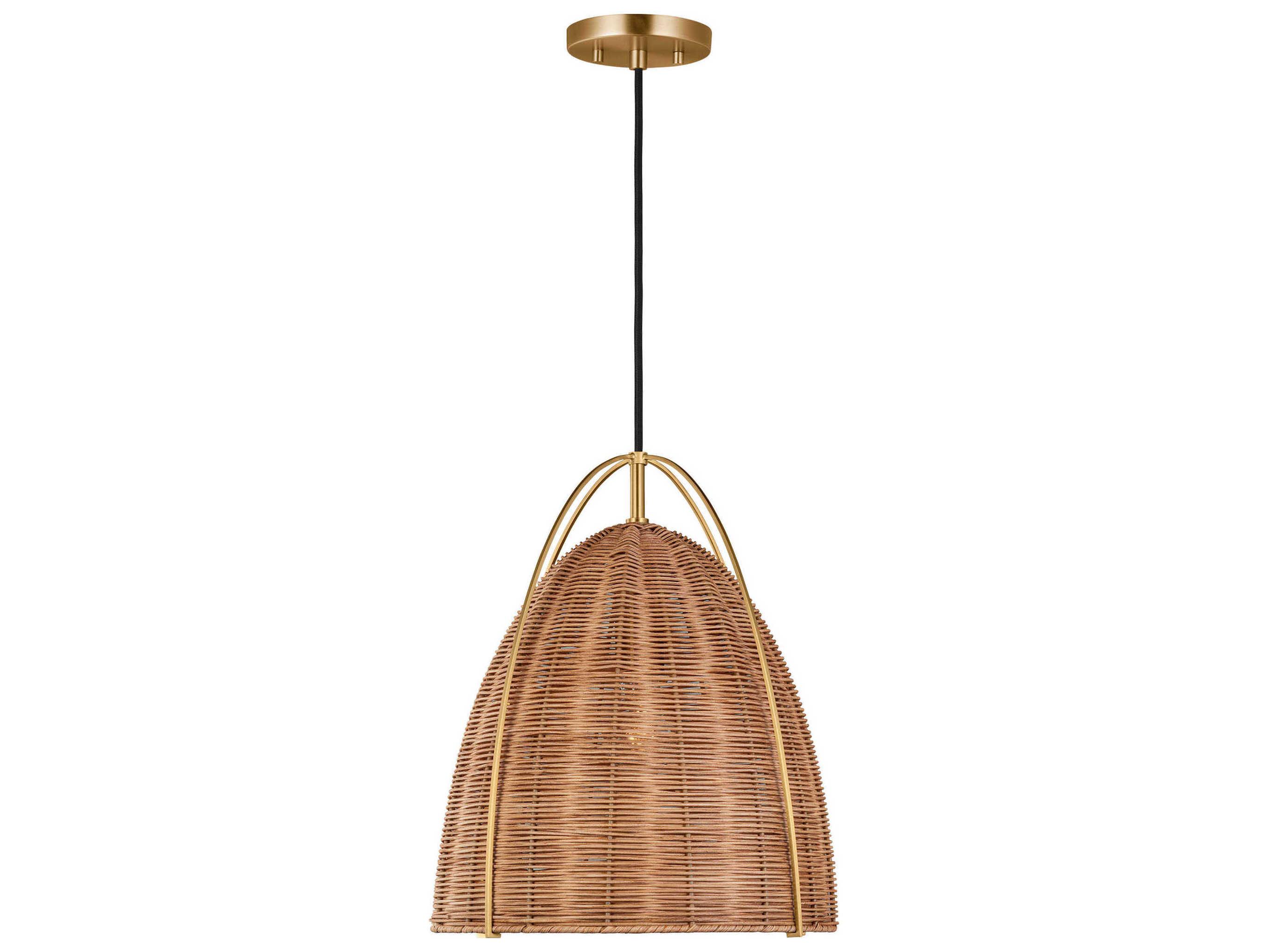 Visual Comfort Studio Norman 1-Light Burnished Brass Brown Dome Pendant