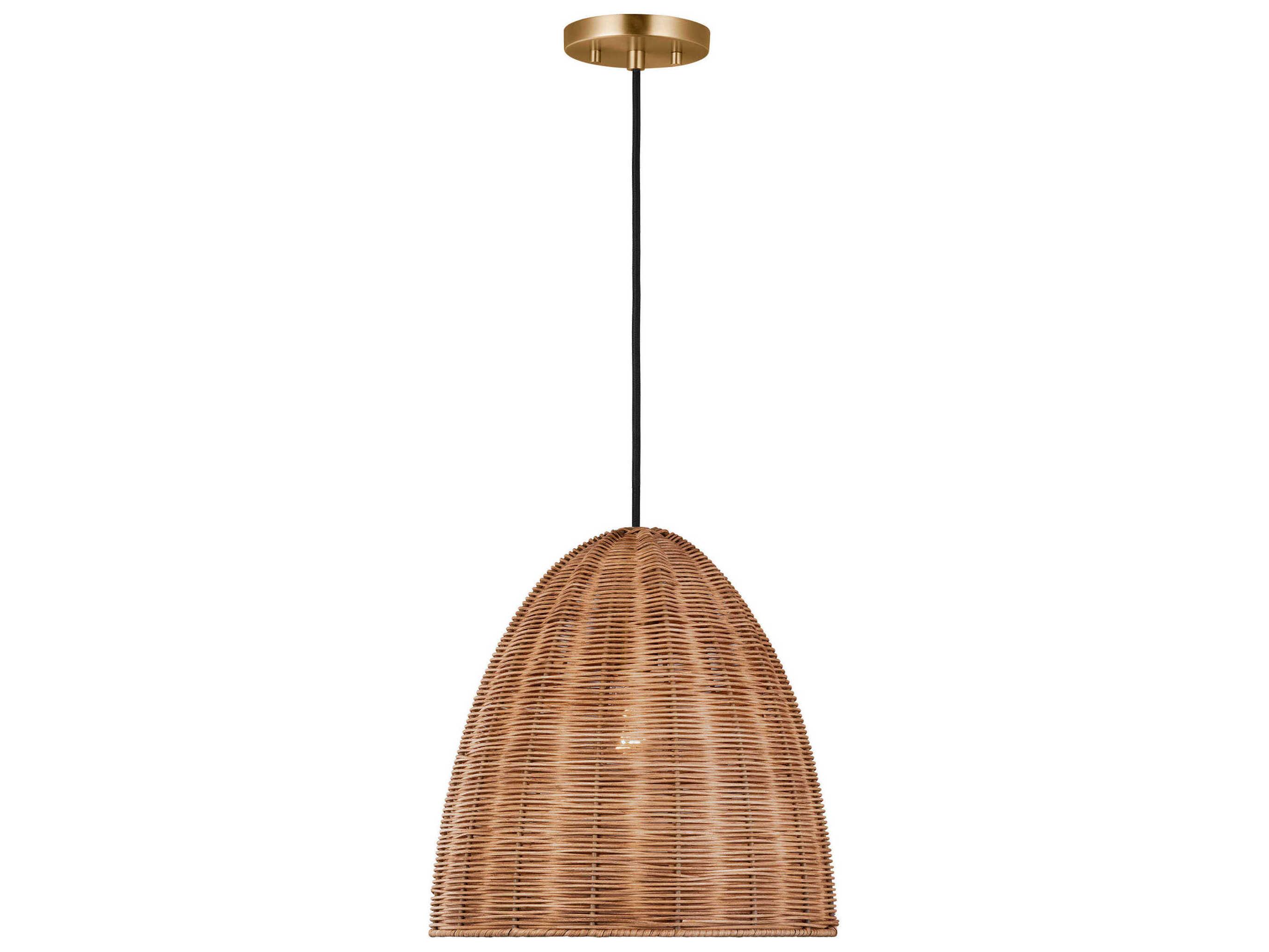 Visual Comfort Studio Norman 1-Light Burnished Brass Brown Dome Pendant