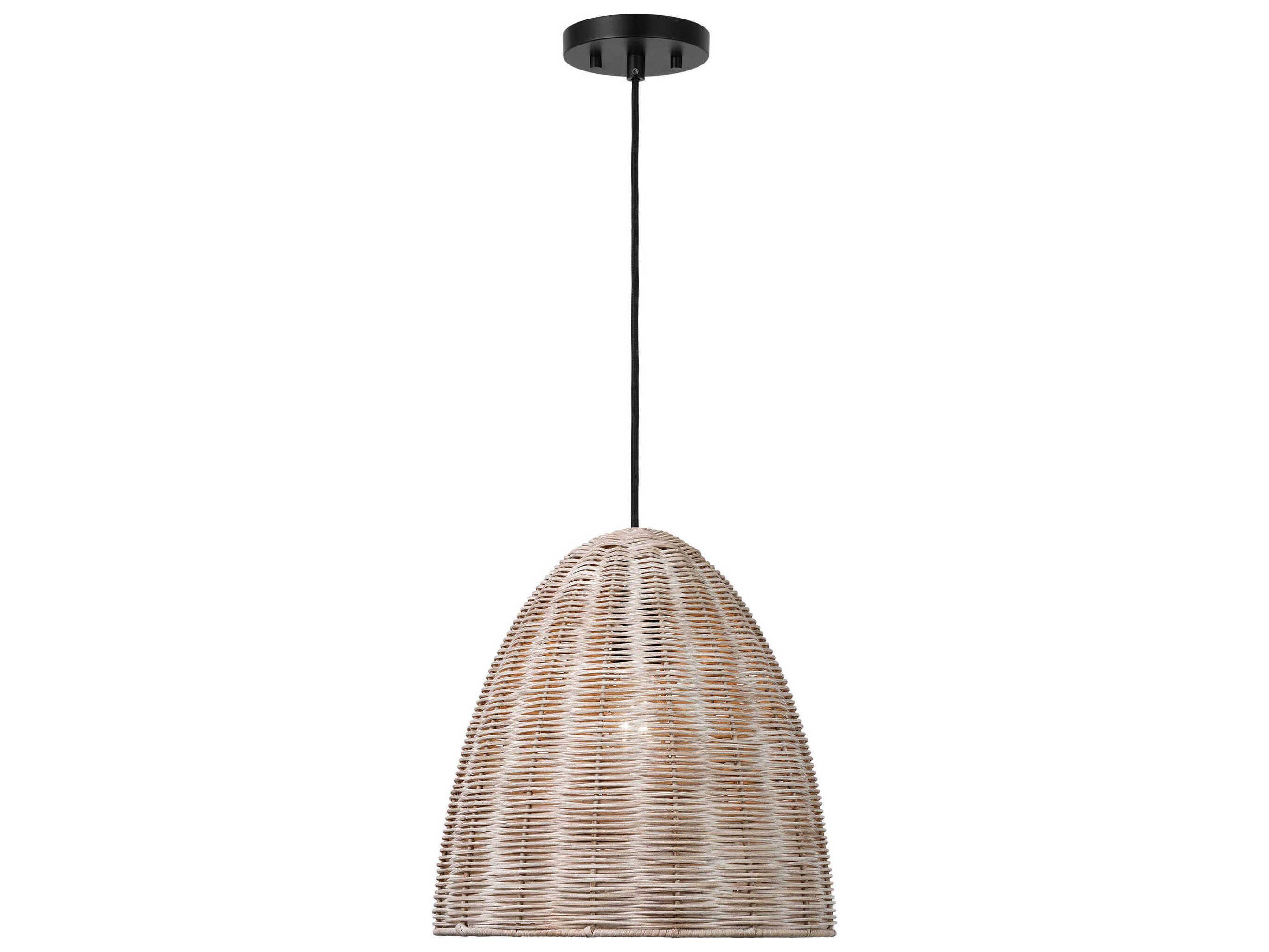 Visual Comfort Studio Norman 1-Light Matte Black Brown Dome Pendant