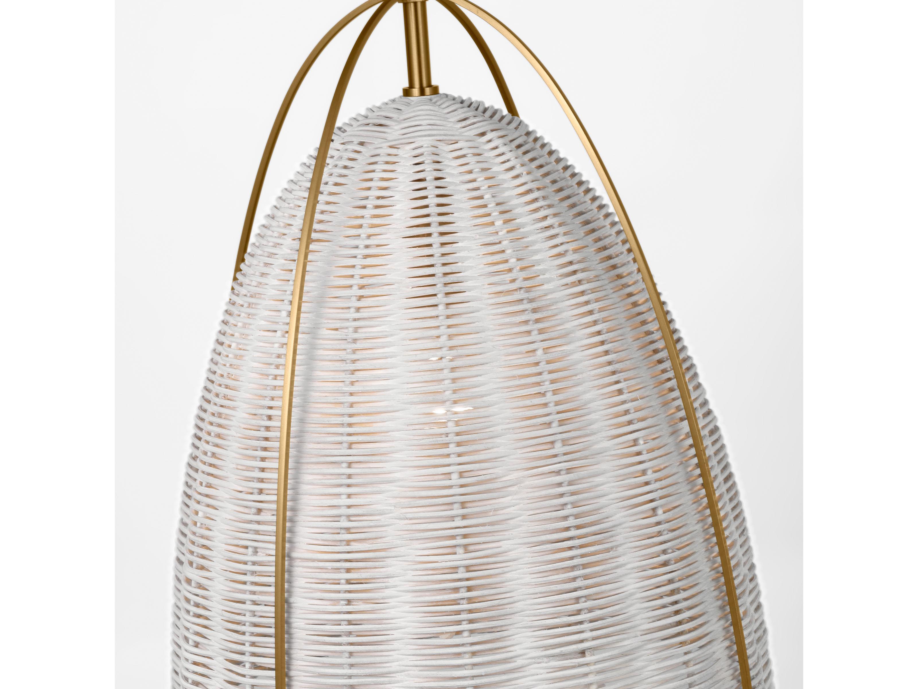 Visual Comfort Studio Norman 1-Light Satin Brass Off White Dome Pendant