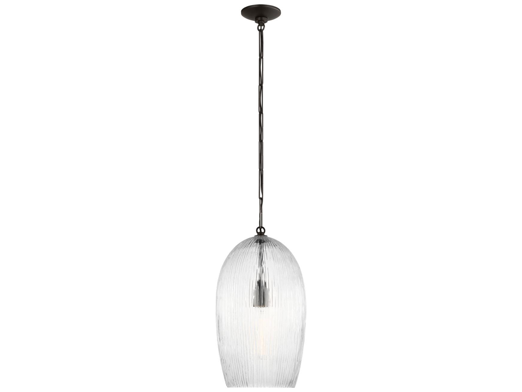 Visual Comfort Studio Serafina 1-Light Aged Iron Black Mini Pendant