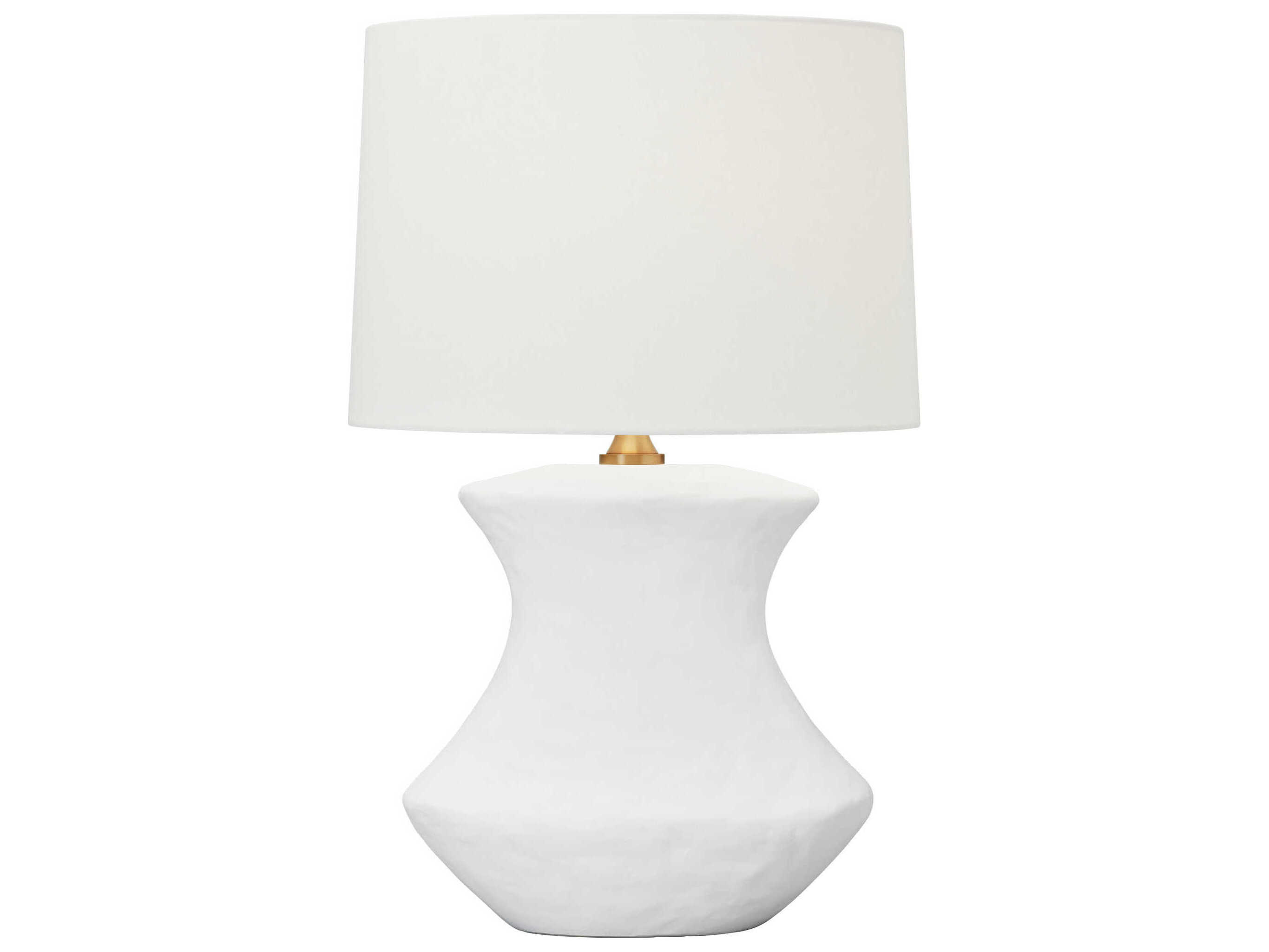 Visual Comfort Studio Bone Matte White Ceramic Linen Fabric Buffet Lamp