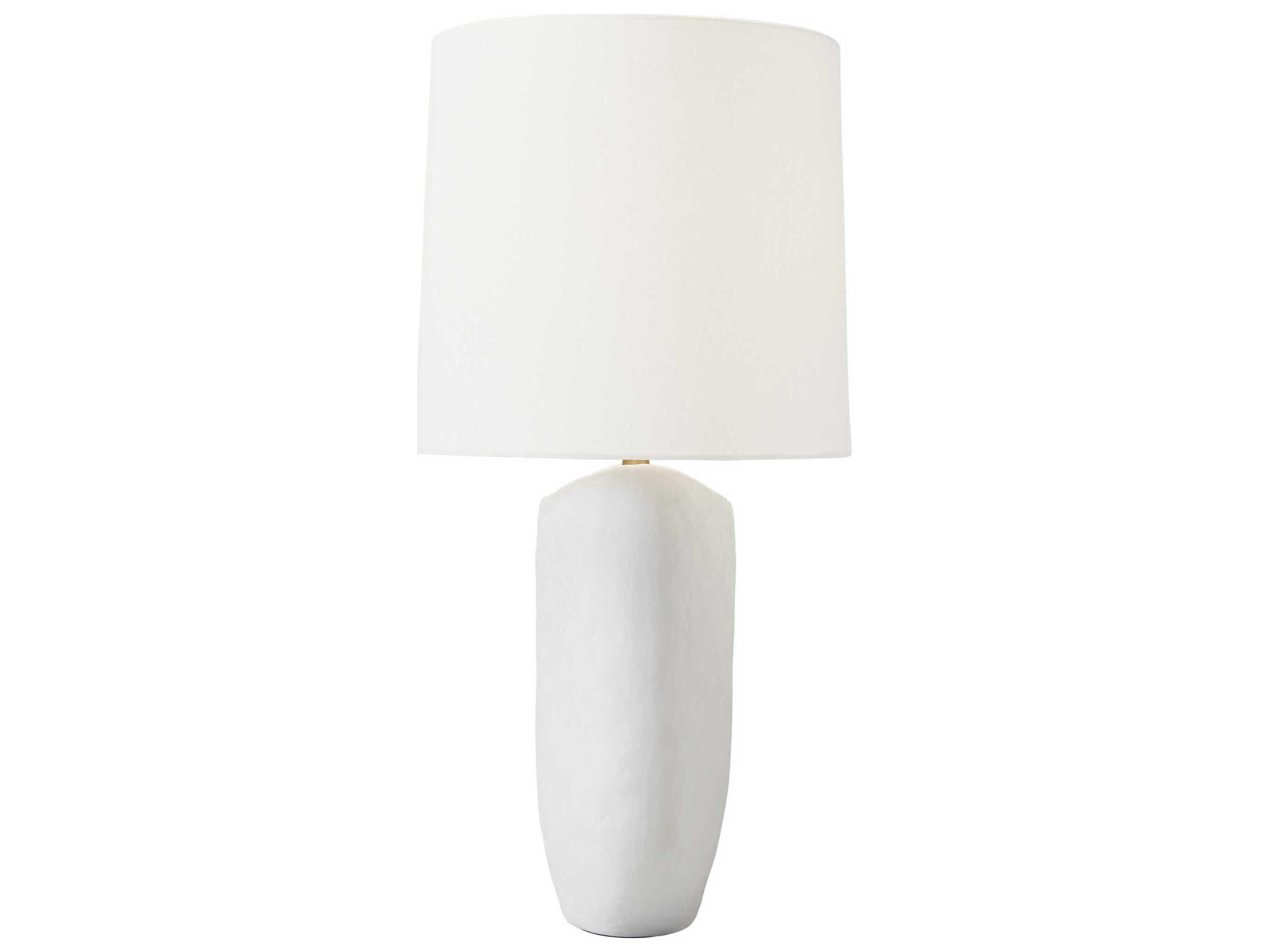Visual Comfort Studio Cenotes Matte White Ceramic Linen Fabric Buffet Lamp