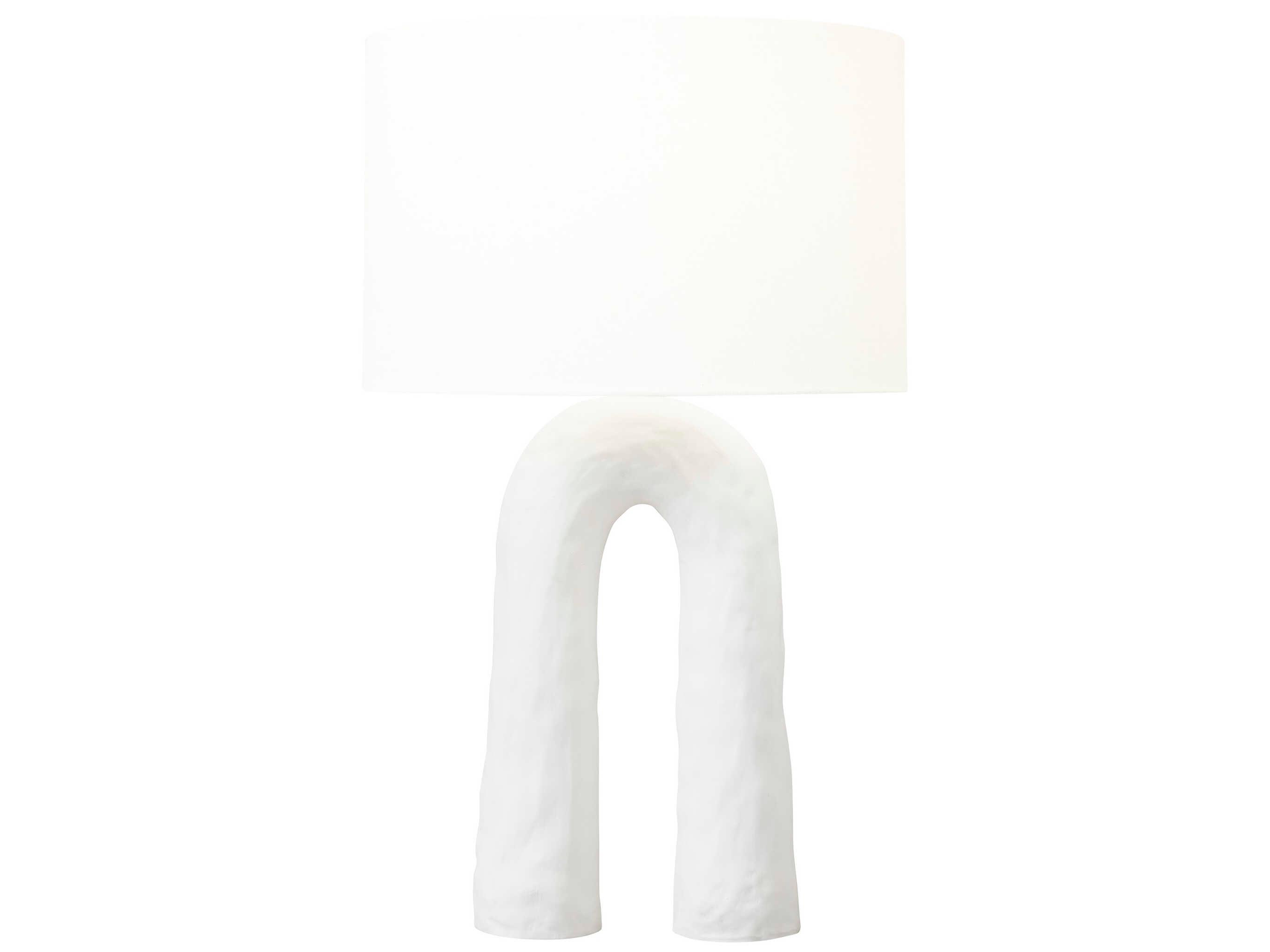 Visual Comfort Studio Aura Matte White Linen Buffet Lamp