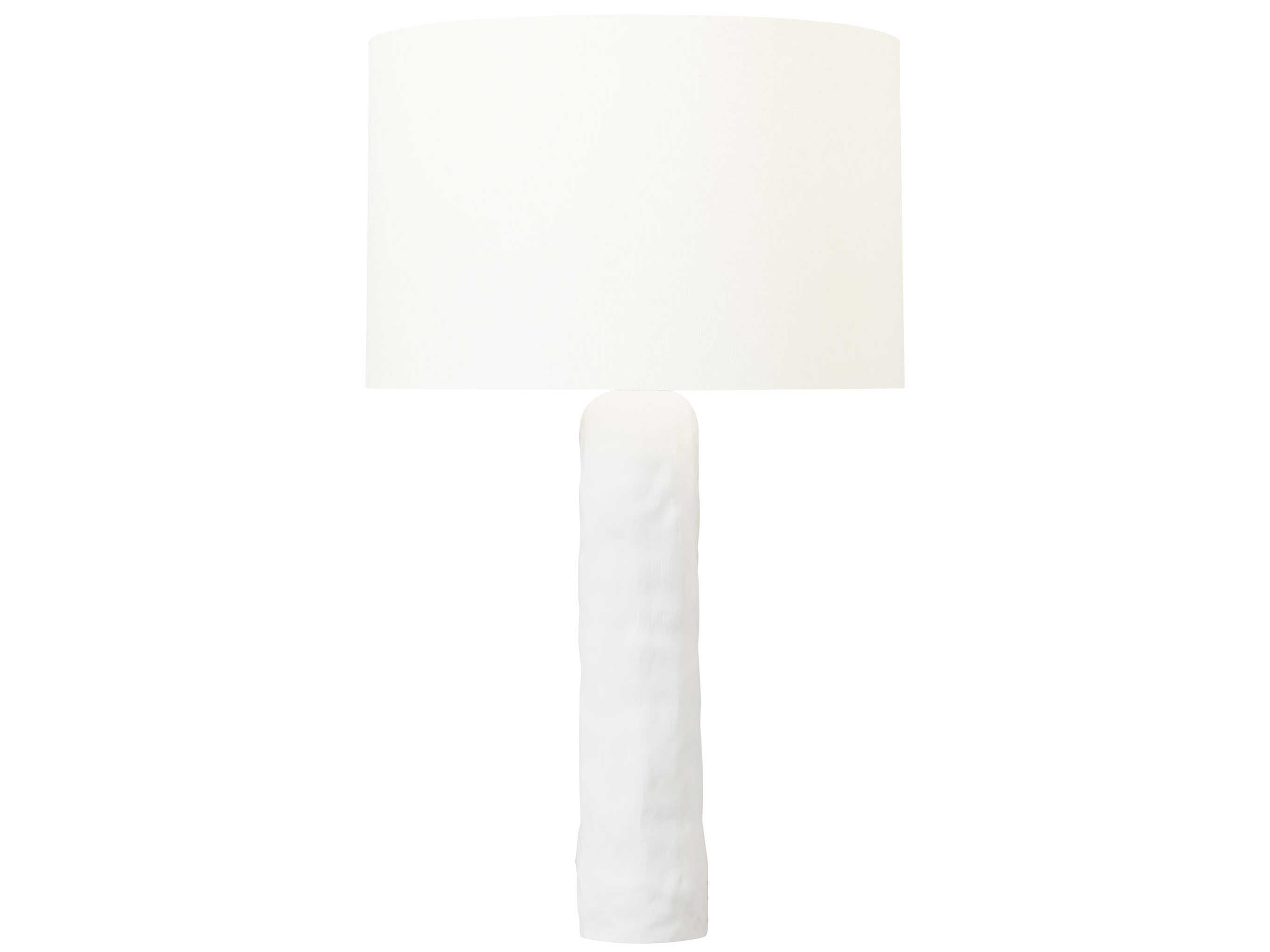 Visual Comfort Studio Aura Matte White Linen Buffet Lamp