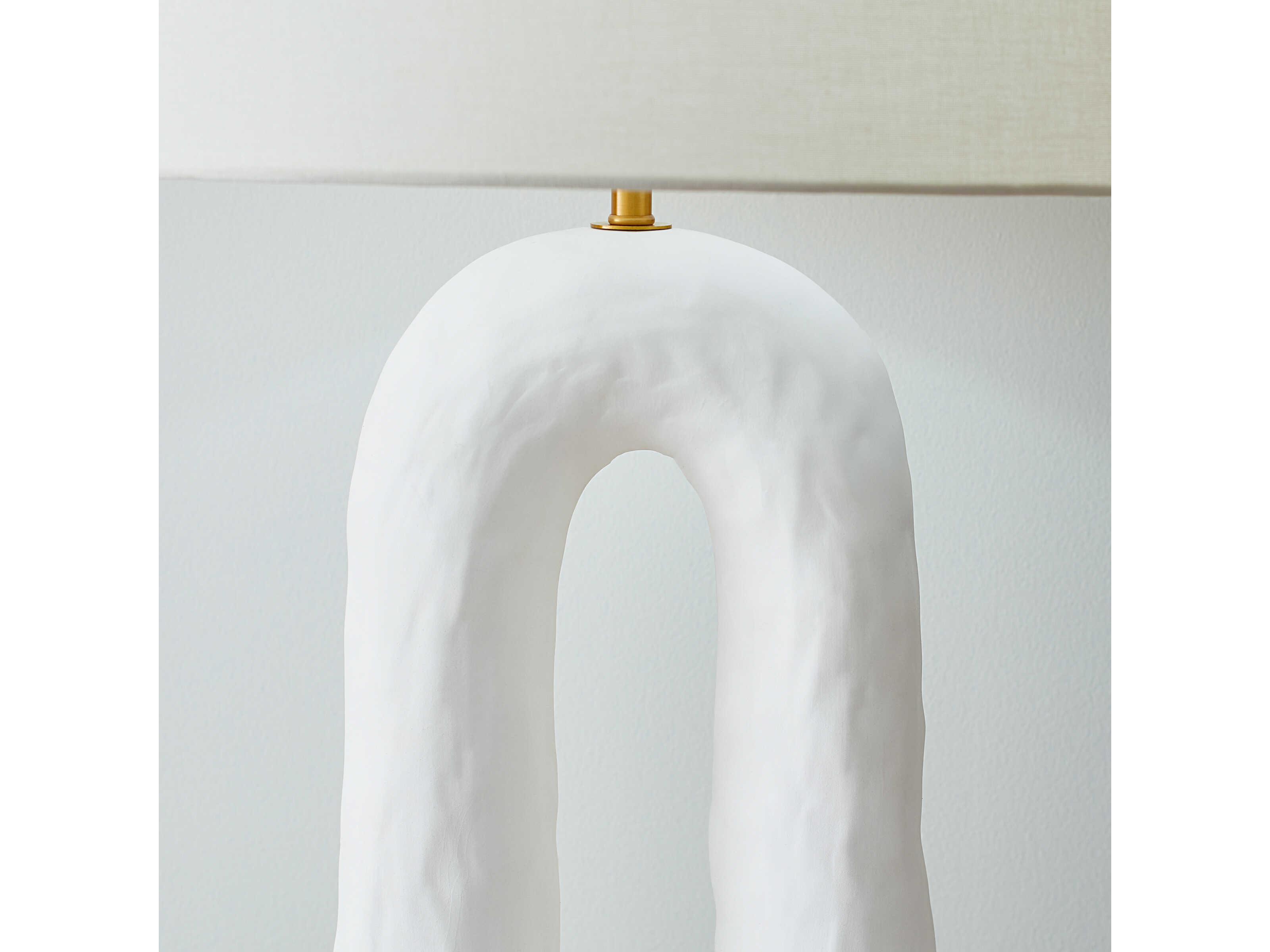 Visual Comfort Studio Aura Matte White Linen Buffet Lamp