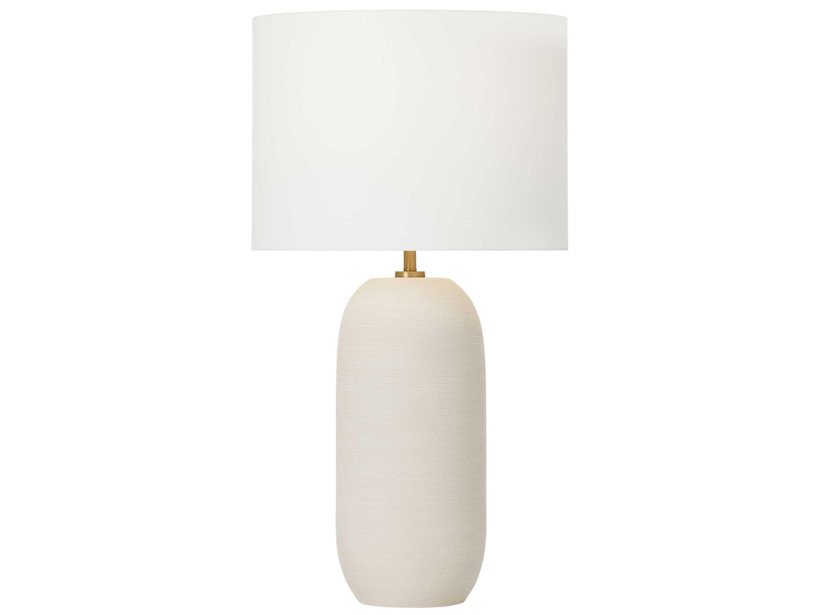 Visual Comfort Studio Fanny Matte Concrete White Linen Fabric Off Buffet Lamp