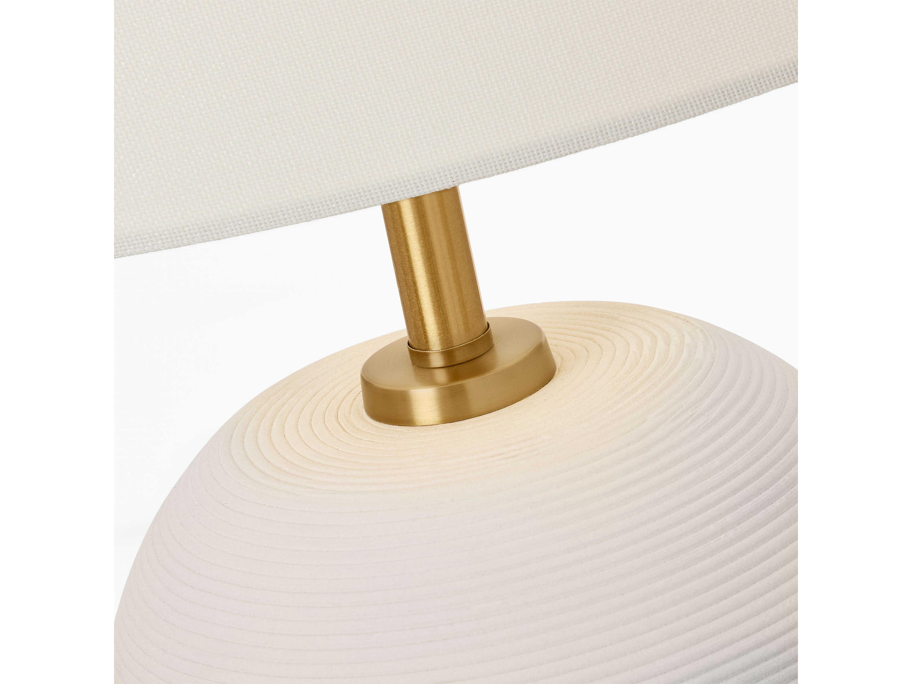 Visual Comfort Studio Fanny Matte Concrete White Linen Fabric Off Buffet Lamp