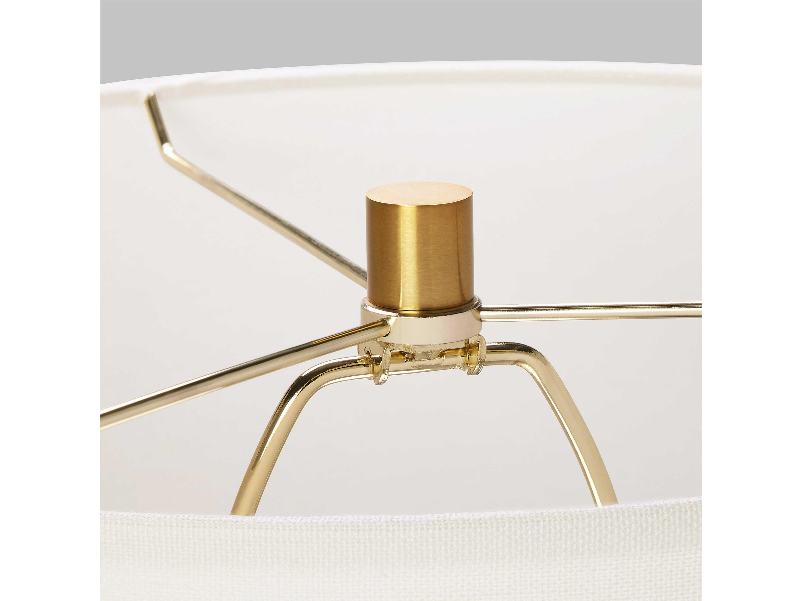 Visual Comfort Studio Fanny Rough Black Ceramic White Linen Fabric Buffet Lamp