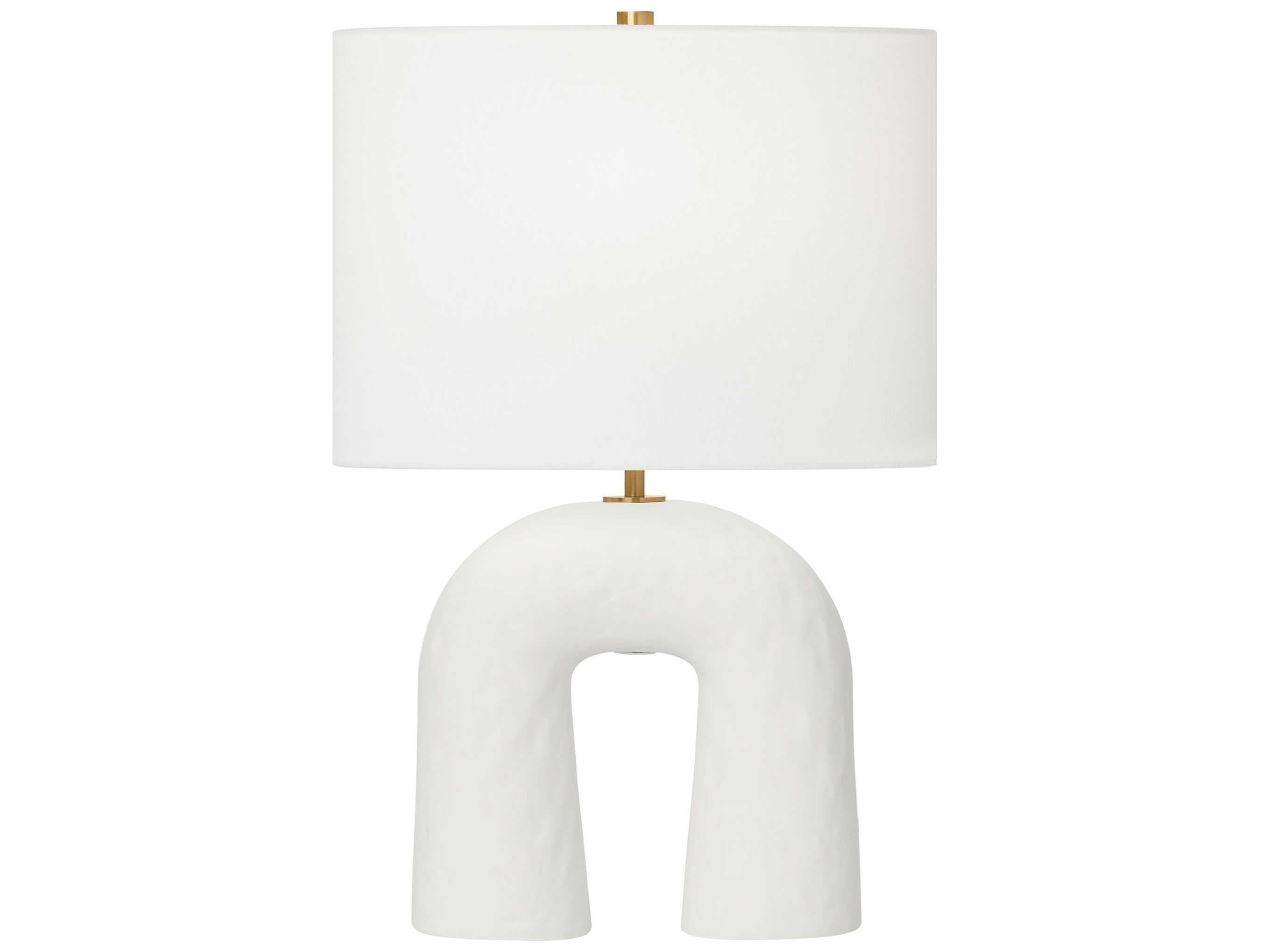 Visual Comfort Studio Aura Matte White Linen Table Lamp