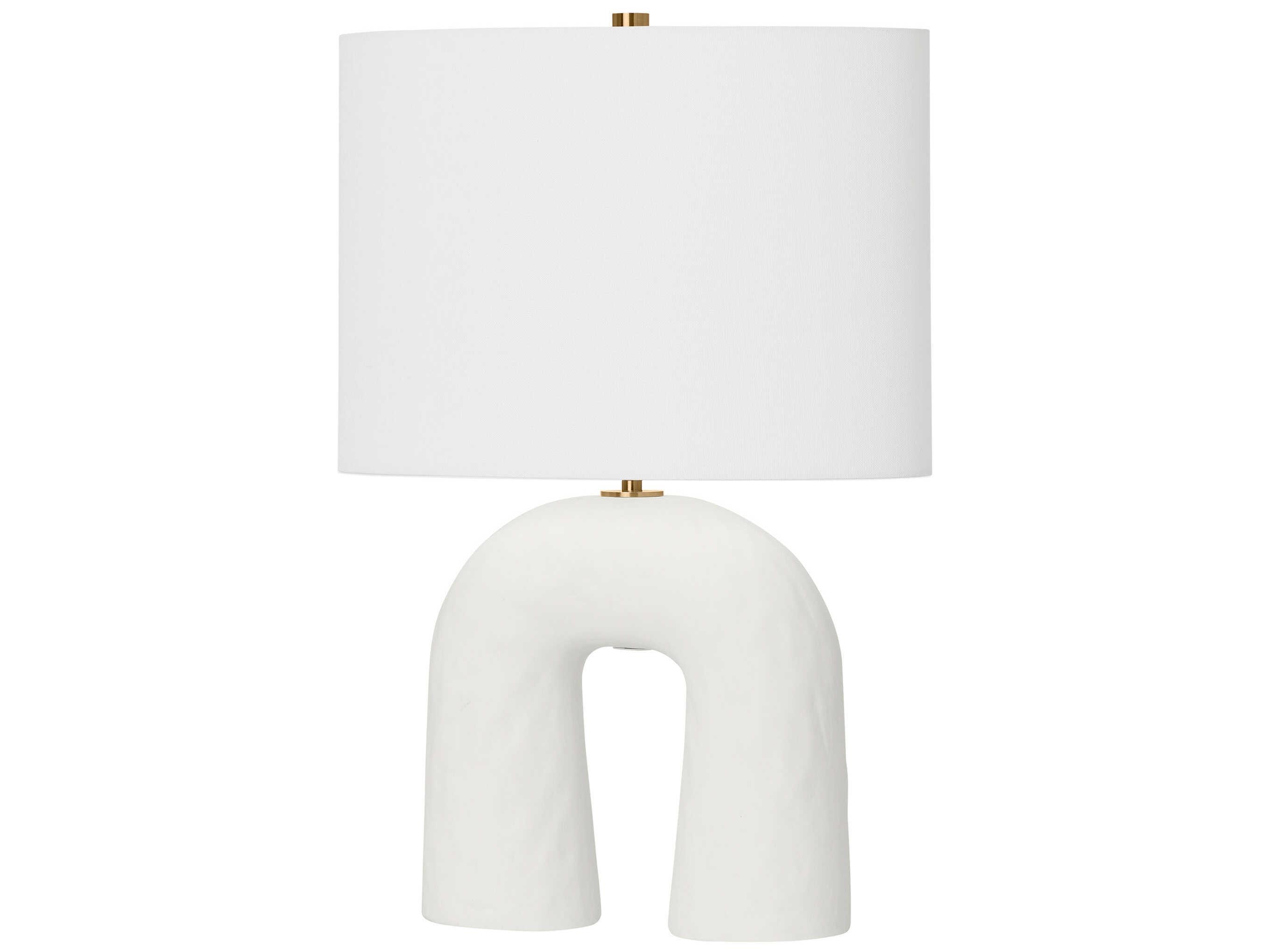 Visual Comfort Studio Aura Matte White Linen Table Lamp