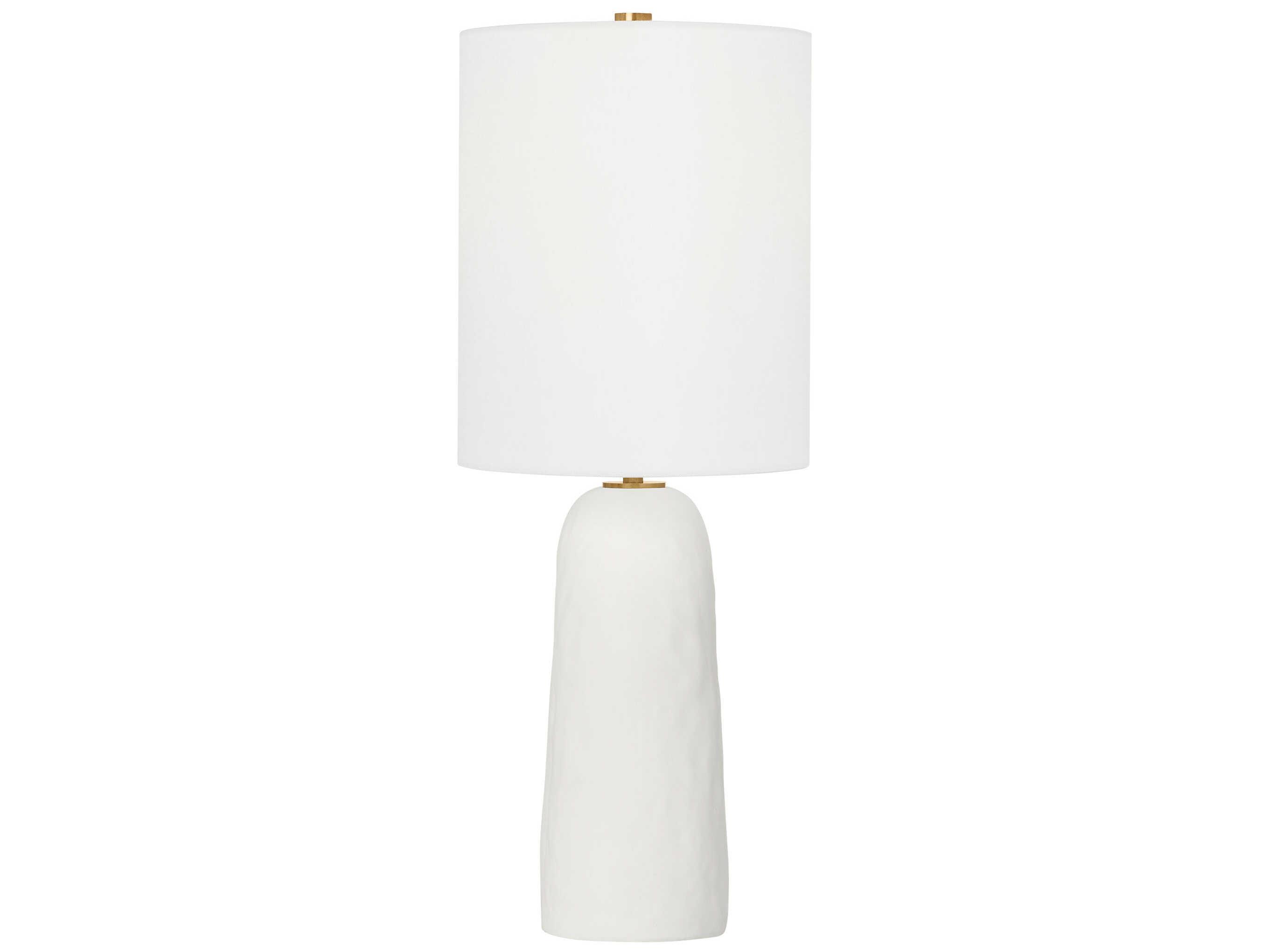 Visual Comfort Studio Aura Matte White Linen Table Lamp