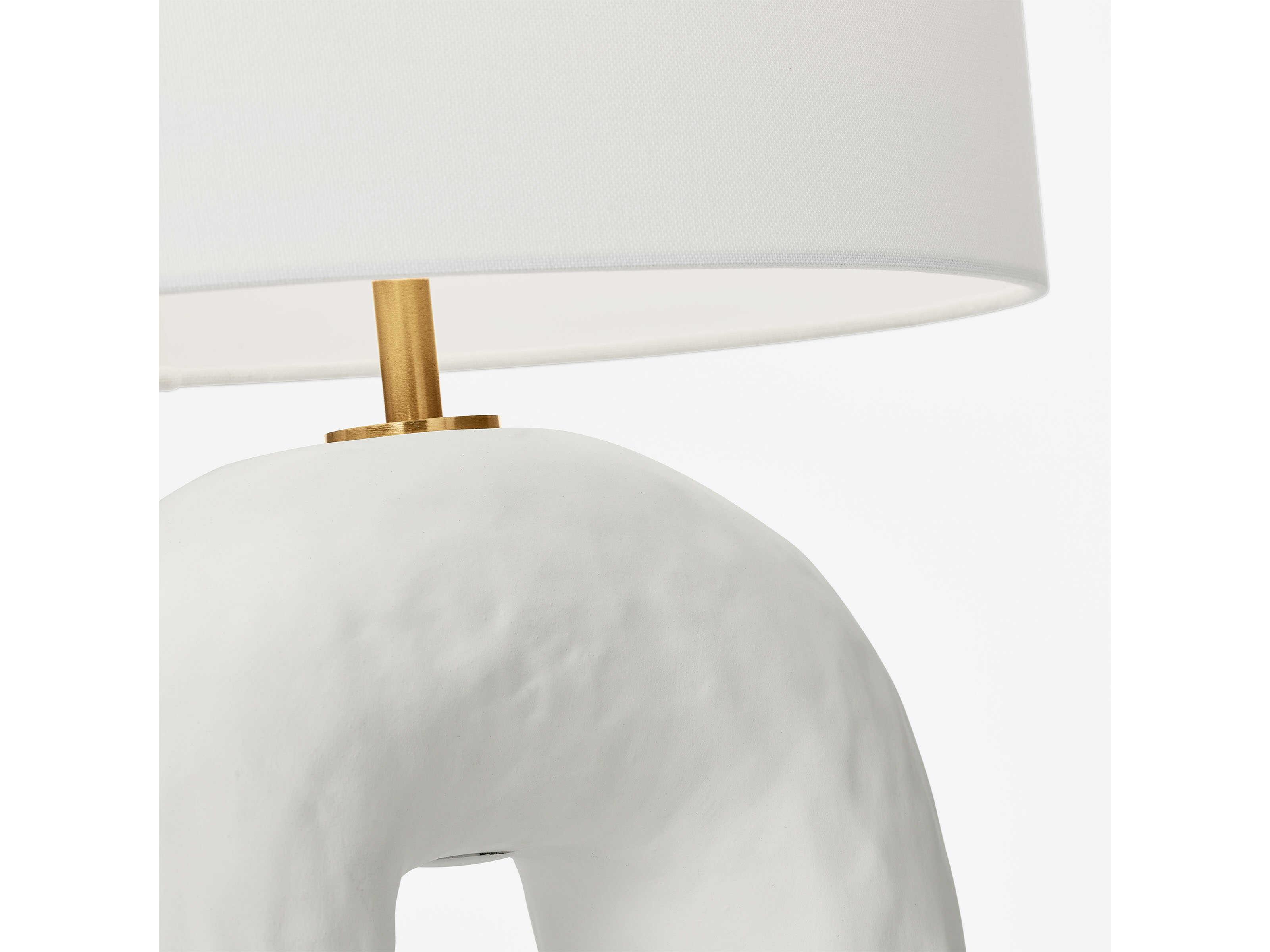 Visual Comfort Studio Aura Matte White Linen Table Lamp