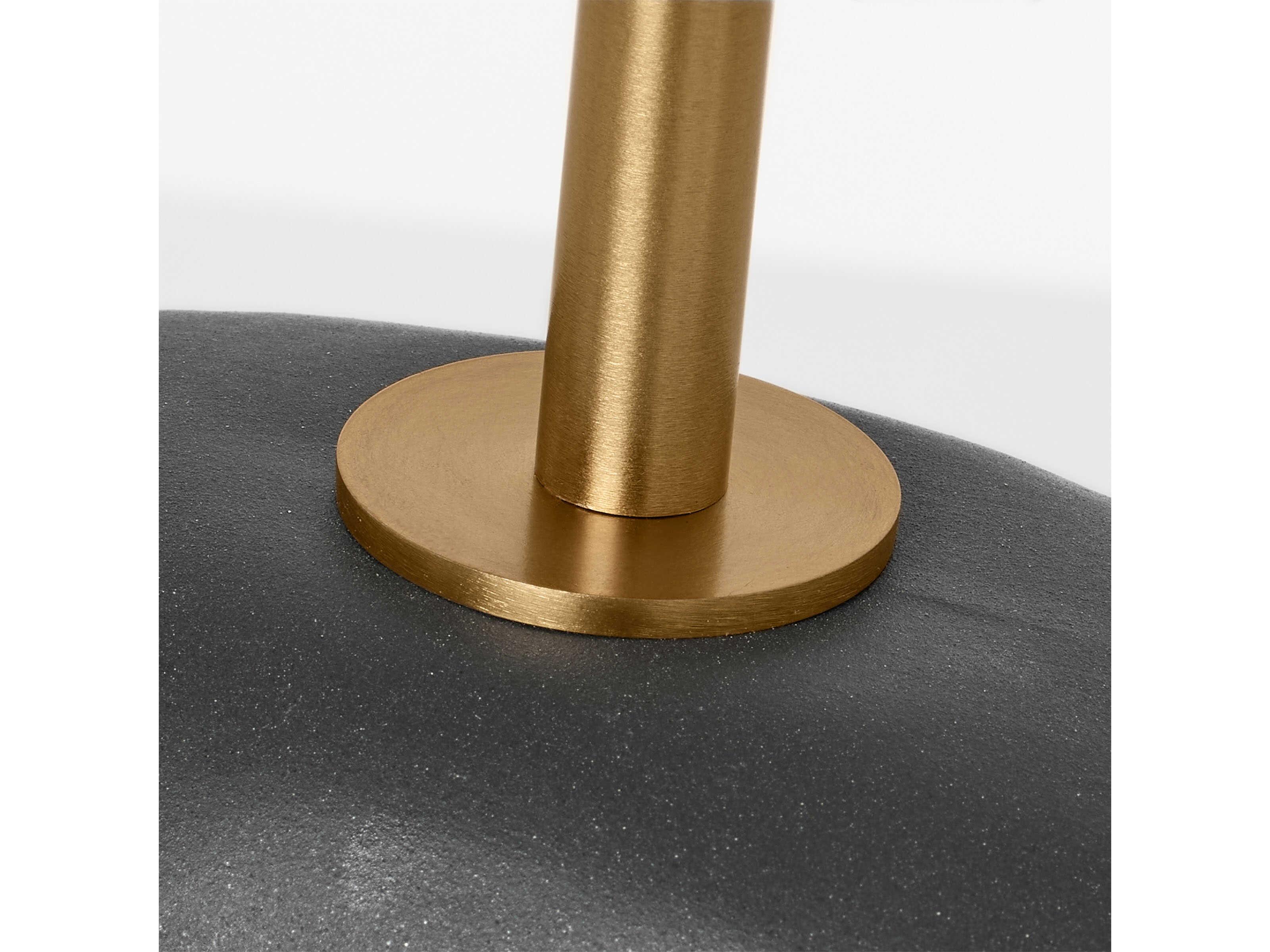 Visual Comfort Studio Aura Rough Black White Linen Table Lamp