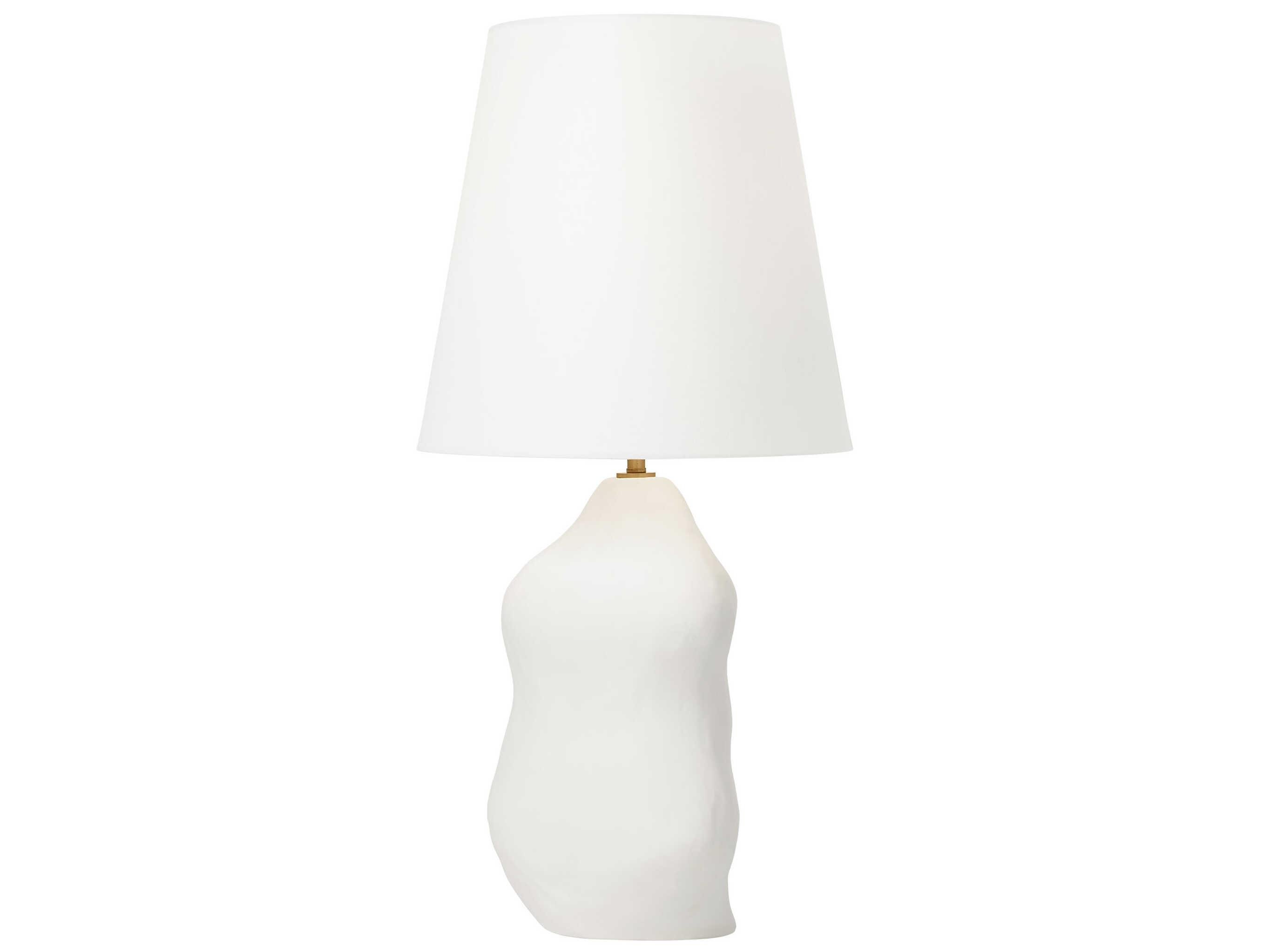 Visual Comfort Studio Broxton Matte White Linen Table Lamp