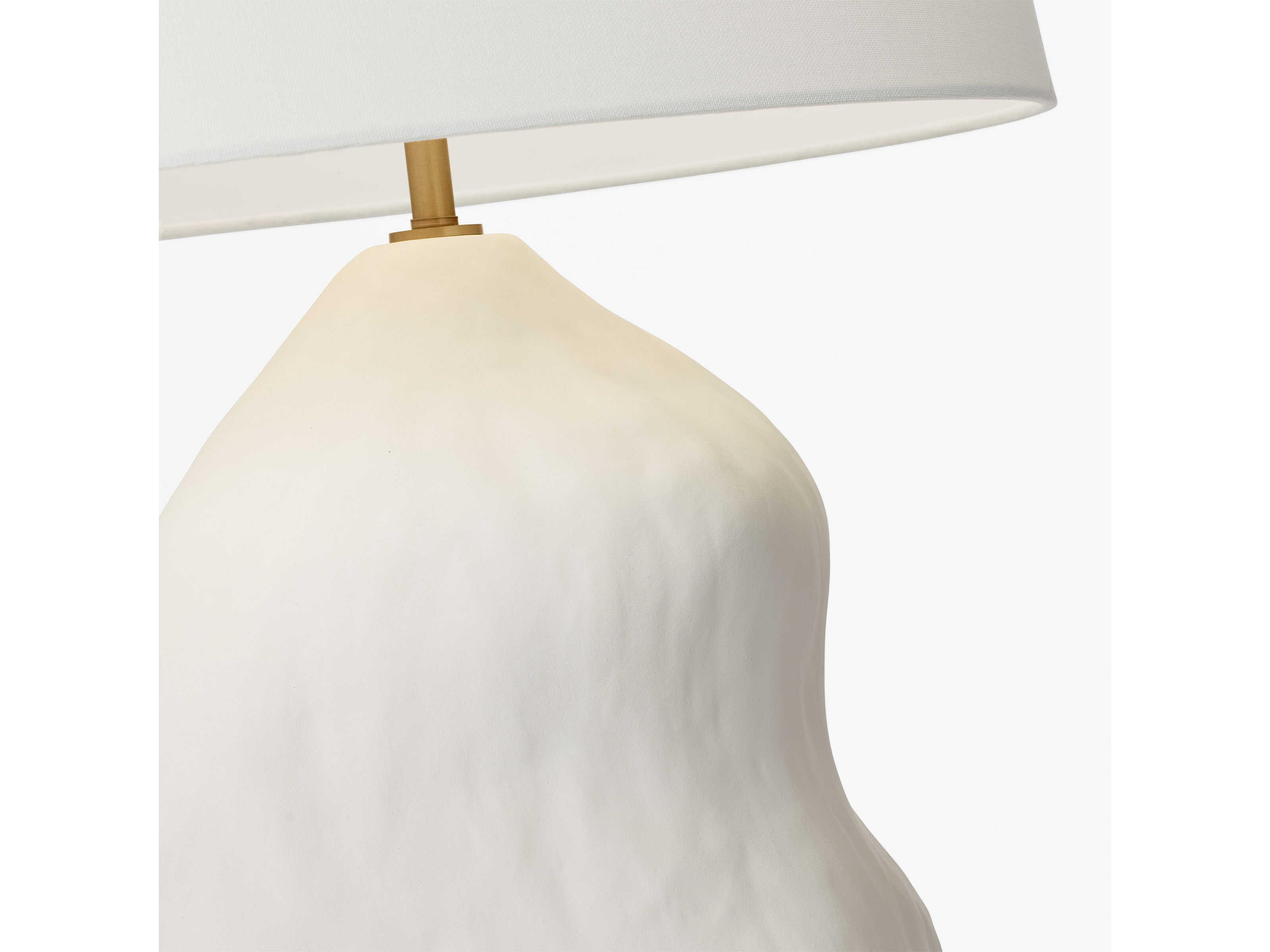 Visual Comfort Studio Broxton Matte White Linen Table Lamp