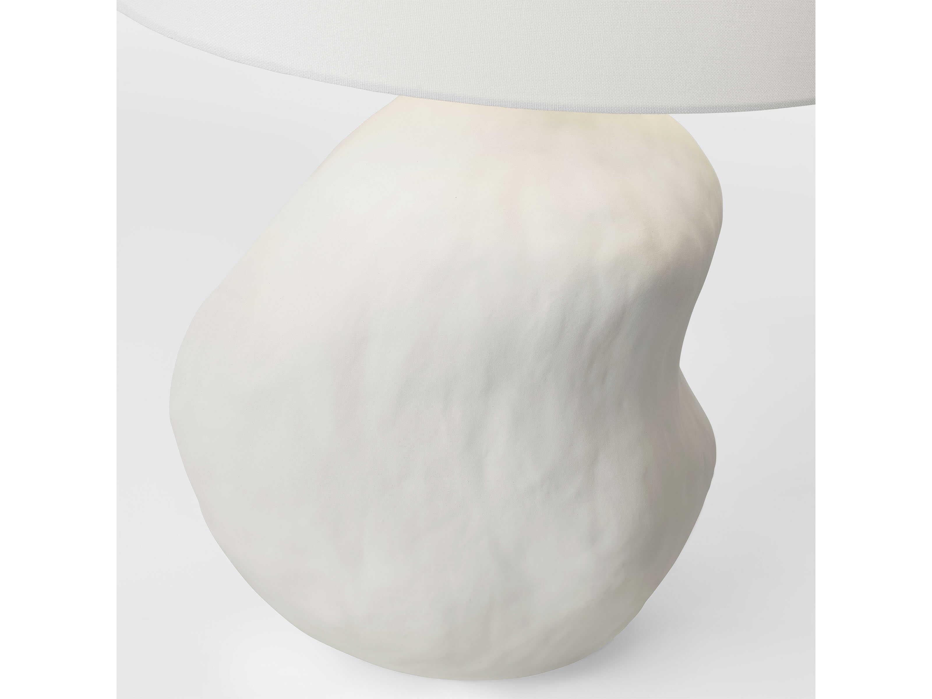 Visual Comfort Studio Broxton Matte White Linen Table Lamp