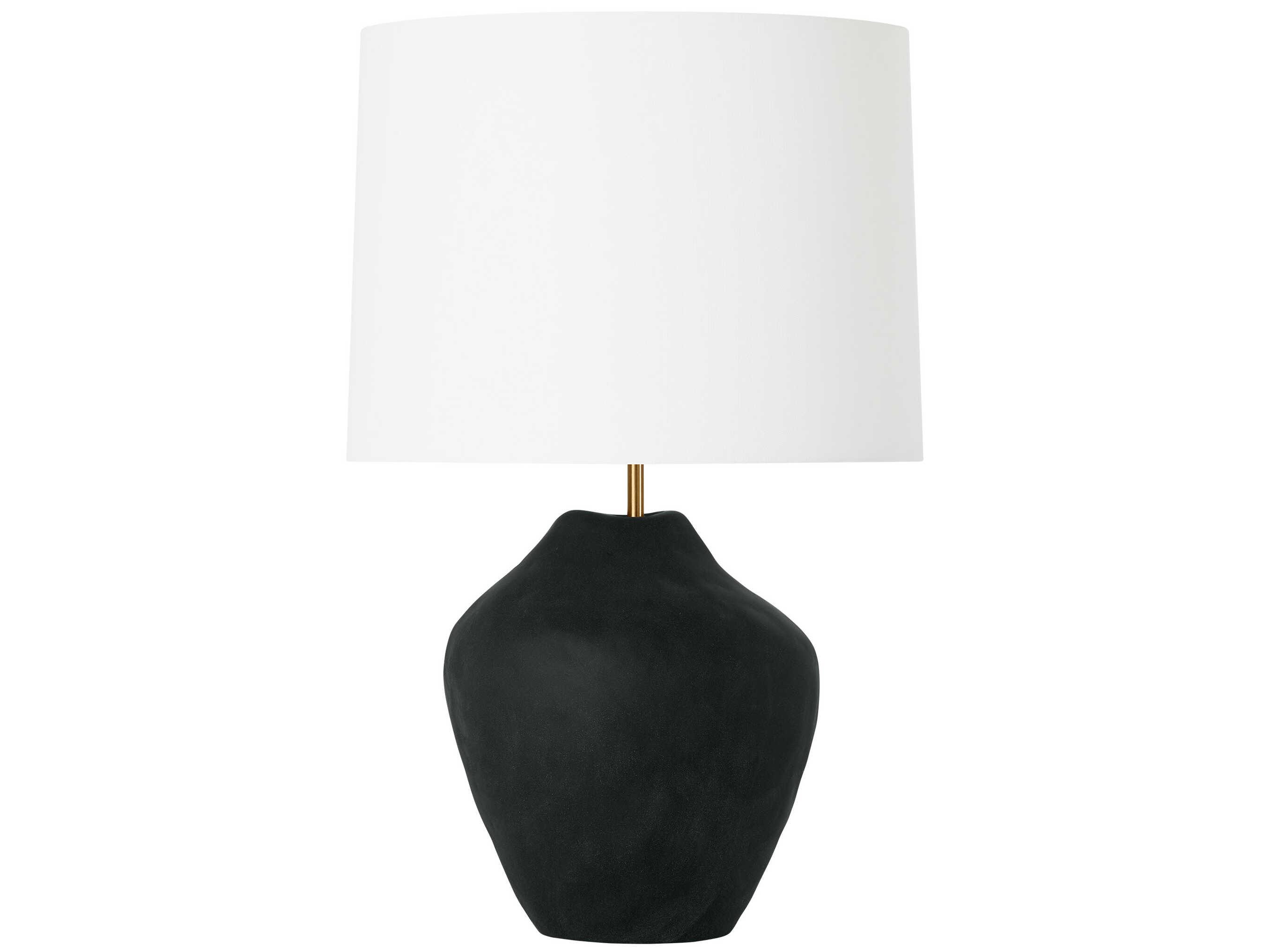 Visual Comfort Studio Cadley Rough Black White Linen Buffet Lamp