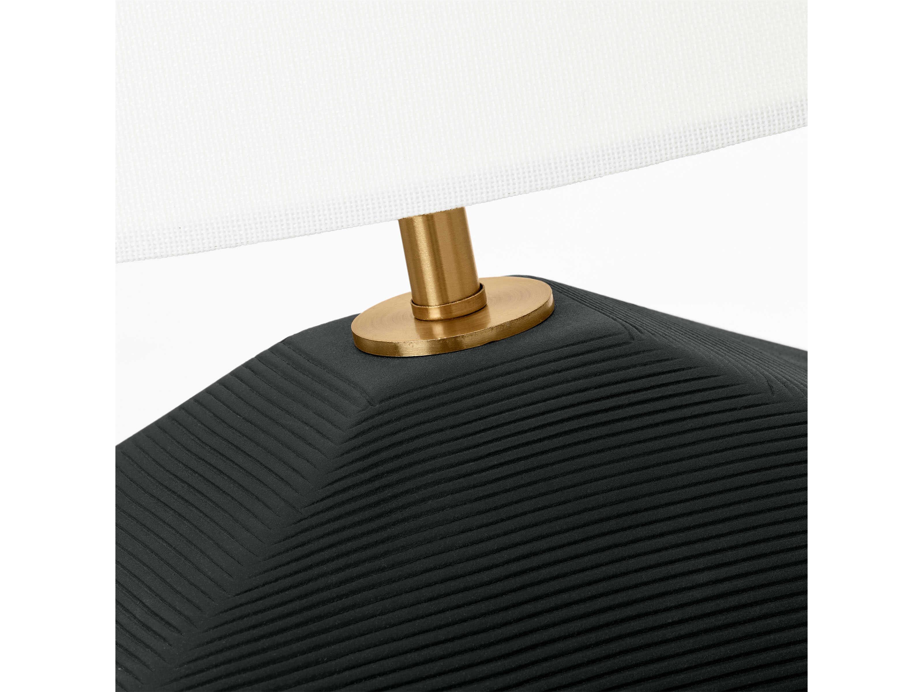 Visual Comfort Studio Tallulah Rough Black White Linen Buffet Lamp