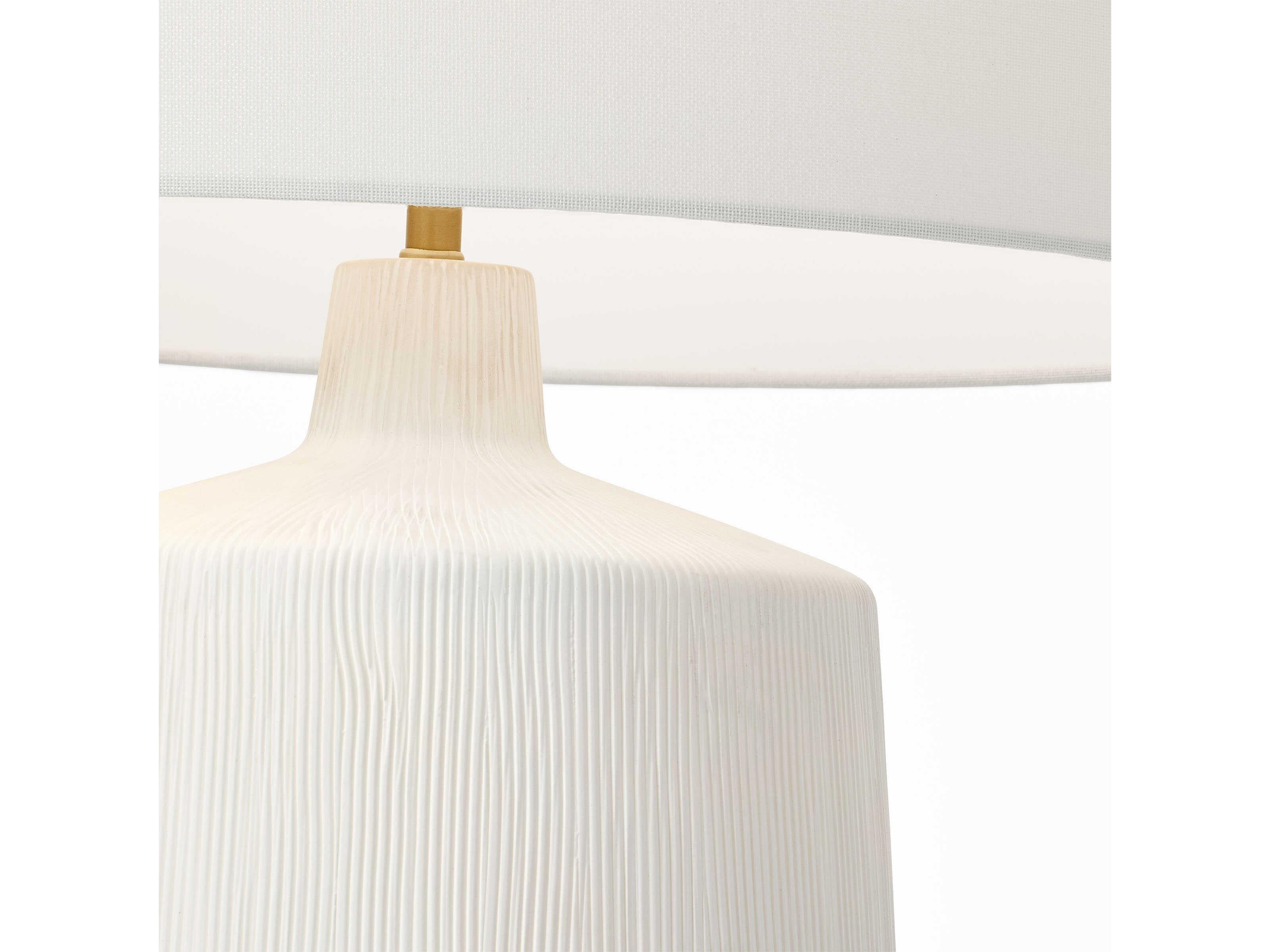 Visual Comfort Studio Panola Matte White Linen Buffet Lamp