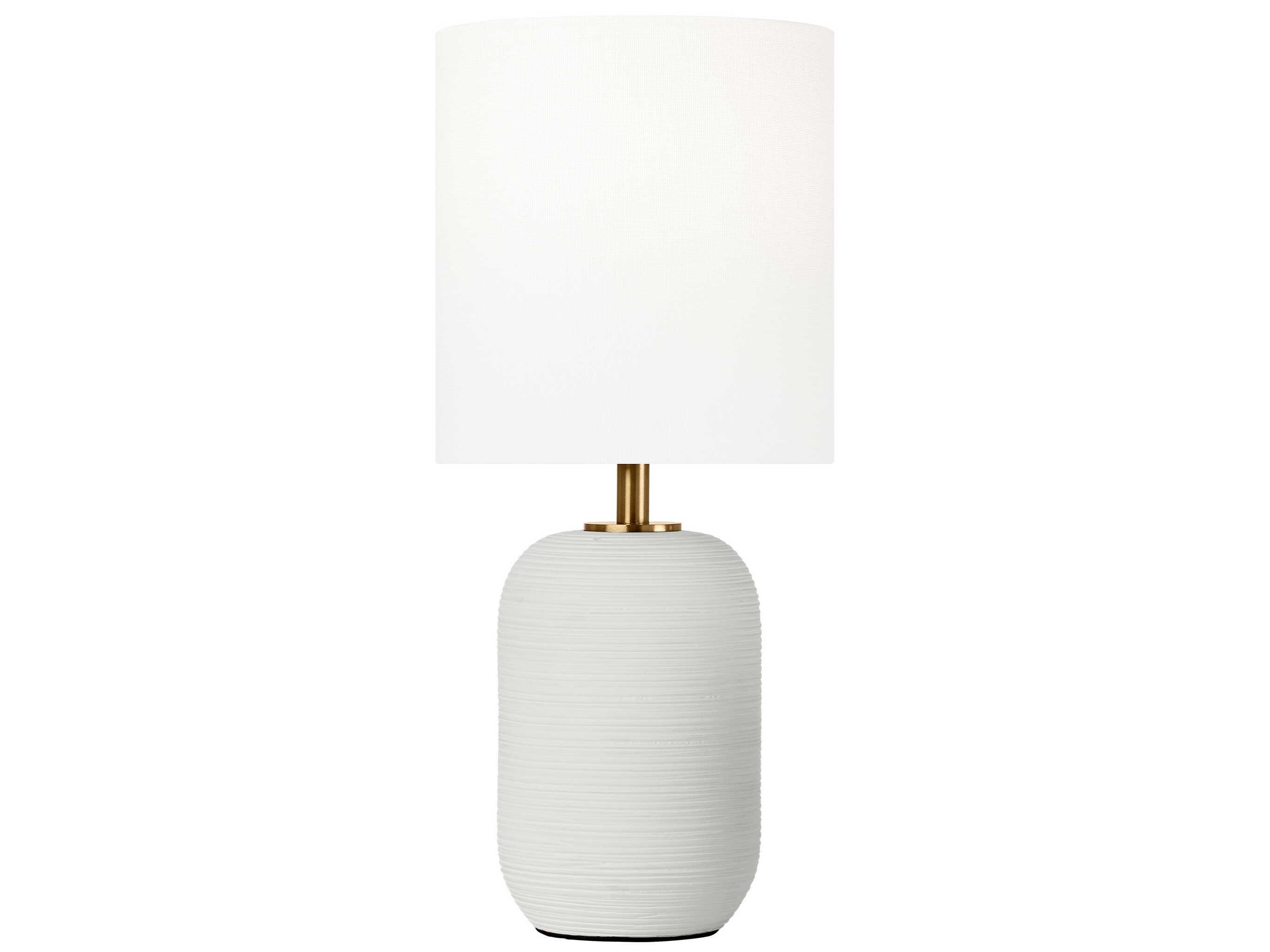Visual Comfort Studio Fanny Matte White Linen Table Lamp