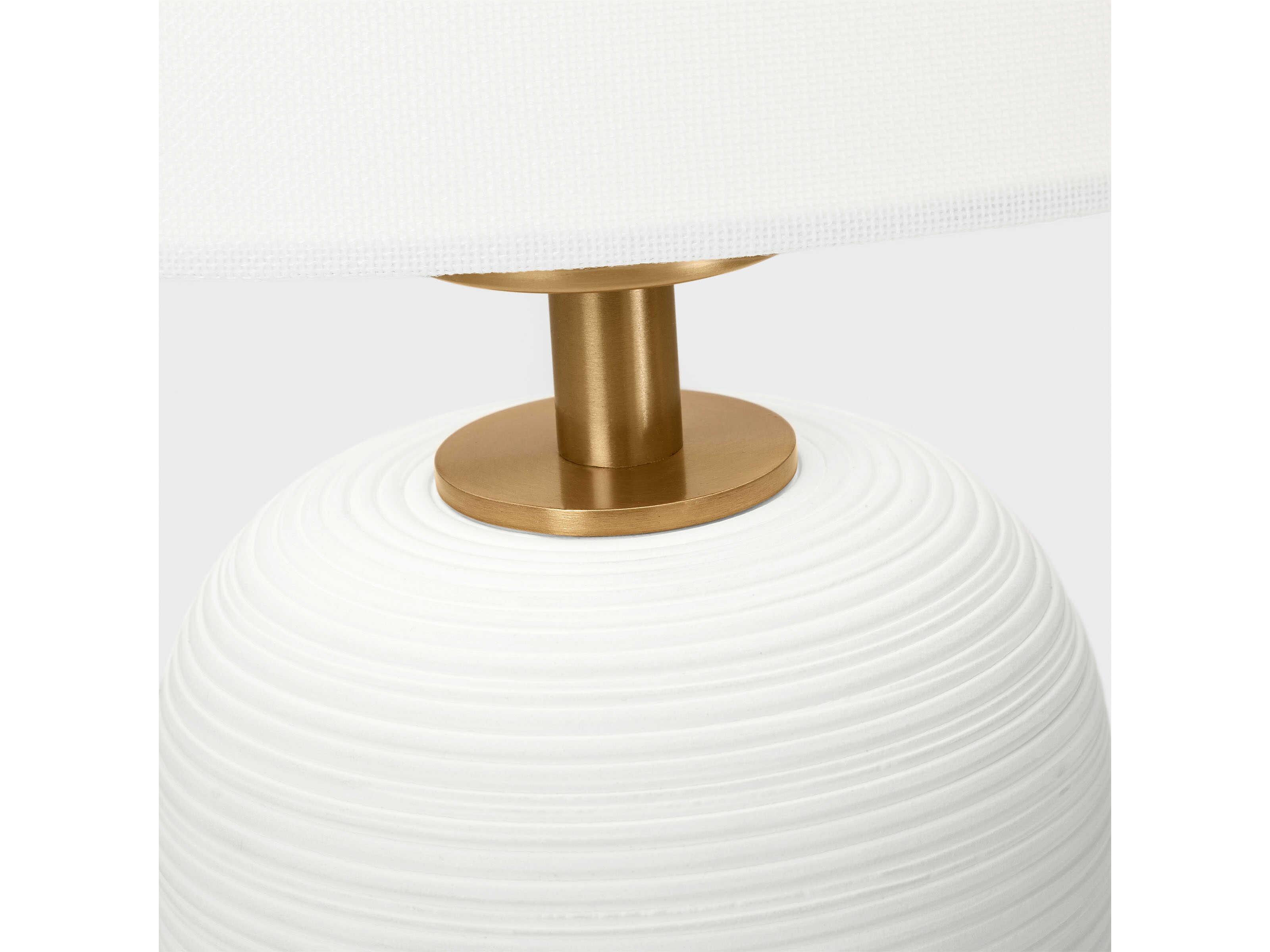Visual Comfort Studio Fanny Matte White Linen Table Lamp