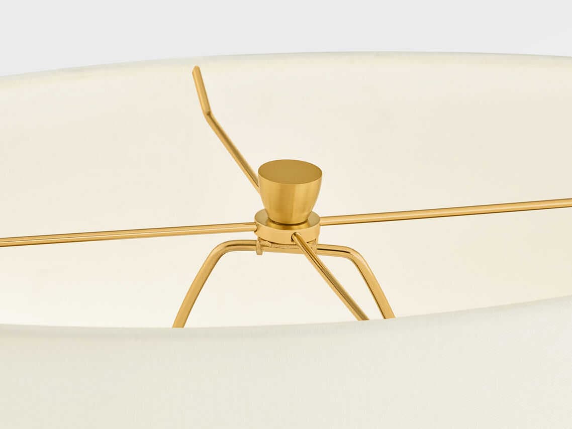 Visual Comfort Studio Pente Deep Ocean Crackle White Linen Fabric Blue Buffet Lamp