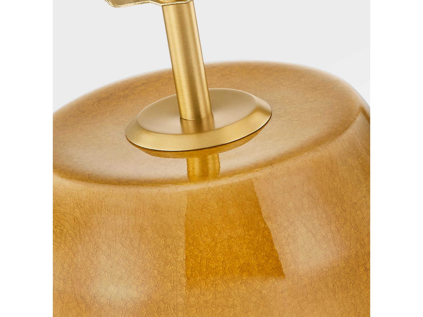 Visual Comfort Studio Nell Cracked Honey White Linen Fabric Yellow Buffet Lamp