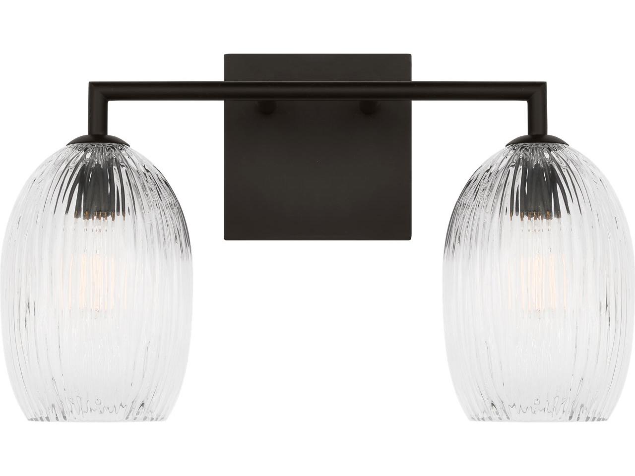 Visual Comfort Studio Serafina 2-Light Aged Iron Black Vanity Light