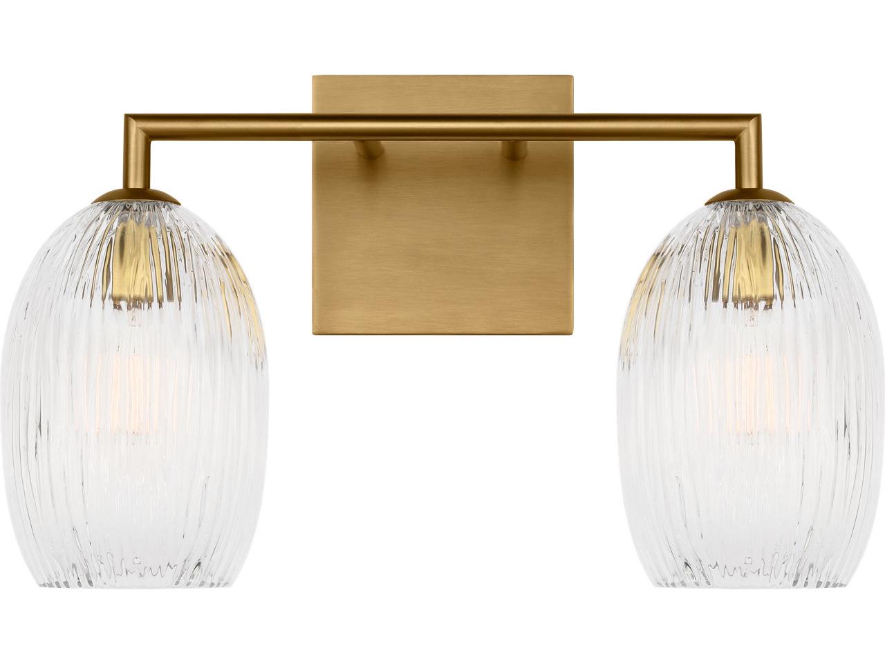 Visual Comfort Studio Serafina 2-Light Burnished Brass Vanity Light