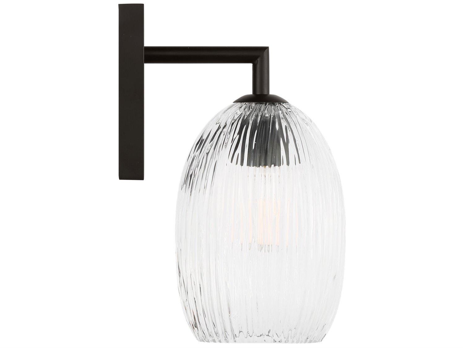 Visual Comfort Studio Serafina 1-Light Aged Iron Black Wall Sconce