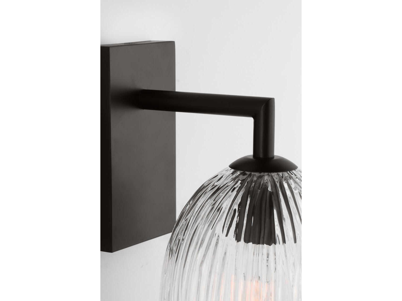 Visual Comfort Studio Serafina 1-Light Aged Iron Black Wall Sconce