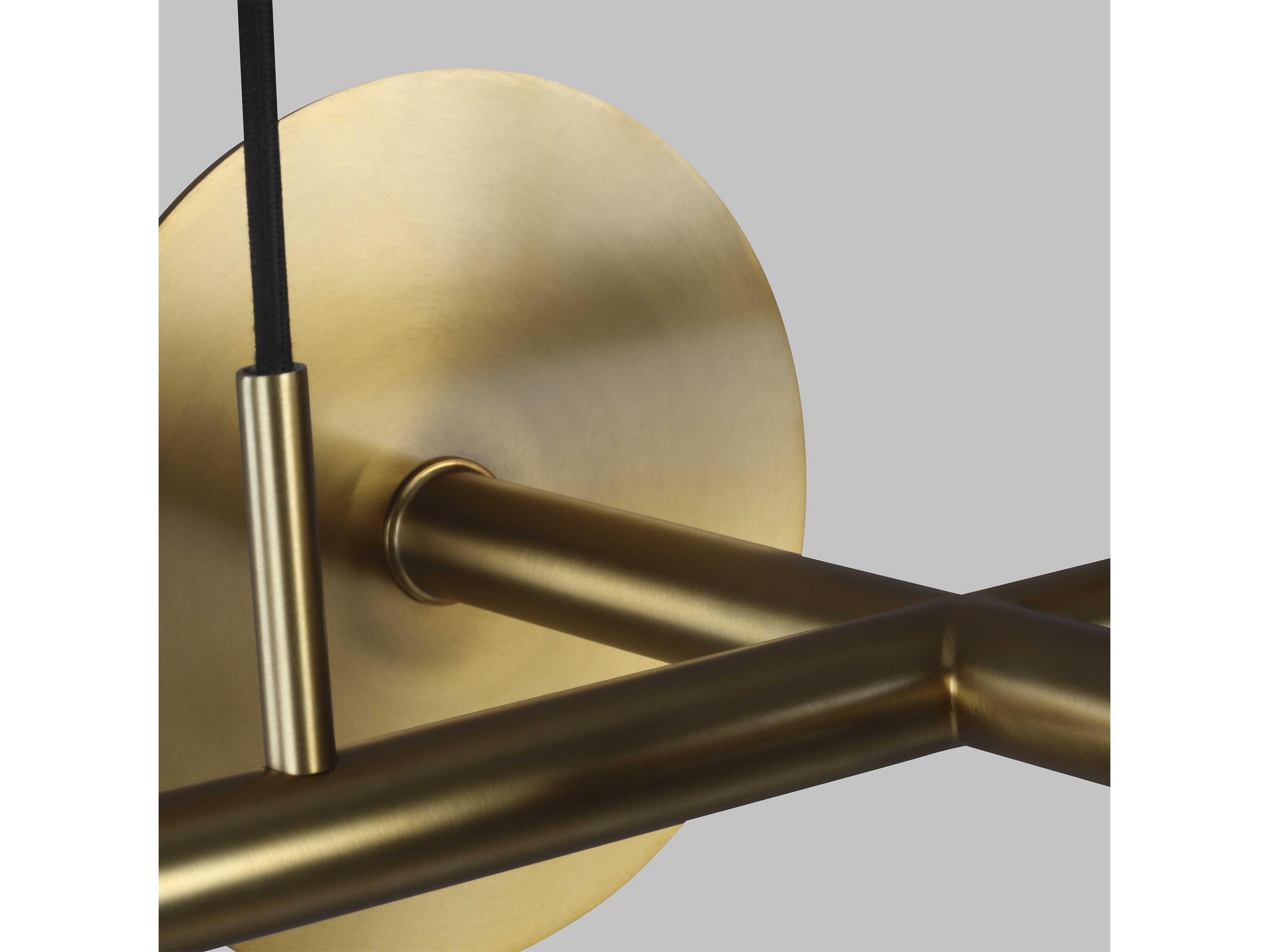 Visual Comfort Studio Nodes 8-Light Burnished Brass Globe Linear Island Pendant