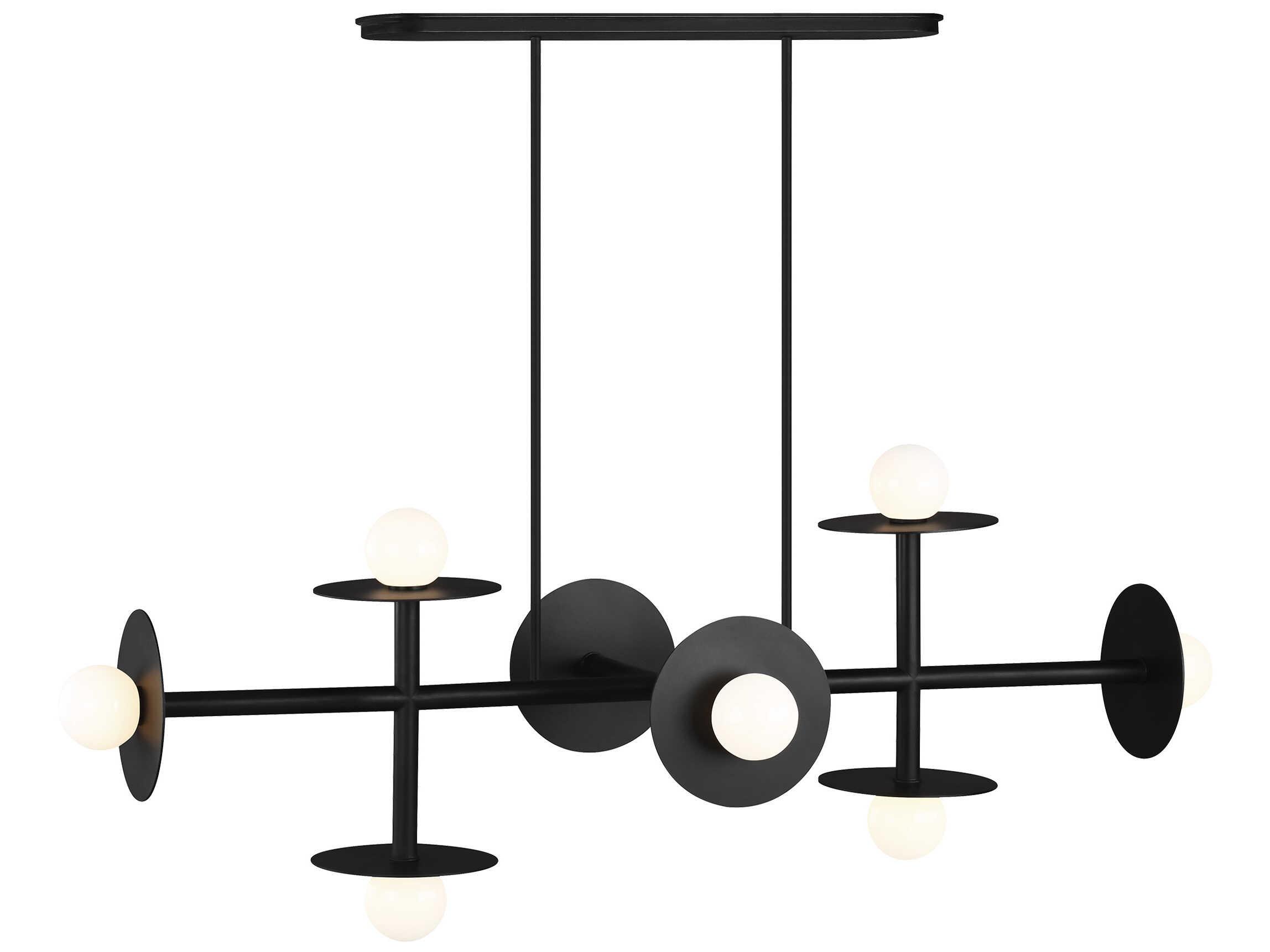 Visual Comfort Studio Nodes 8-Light Midnight Black Globe Linear Island Pendant