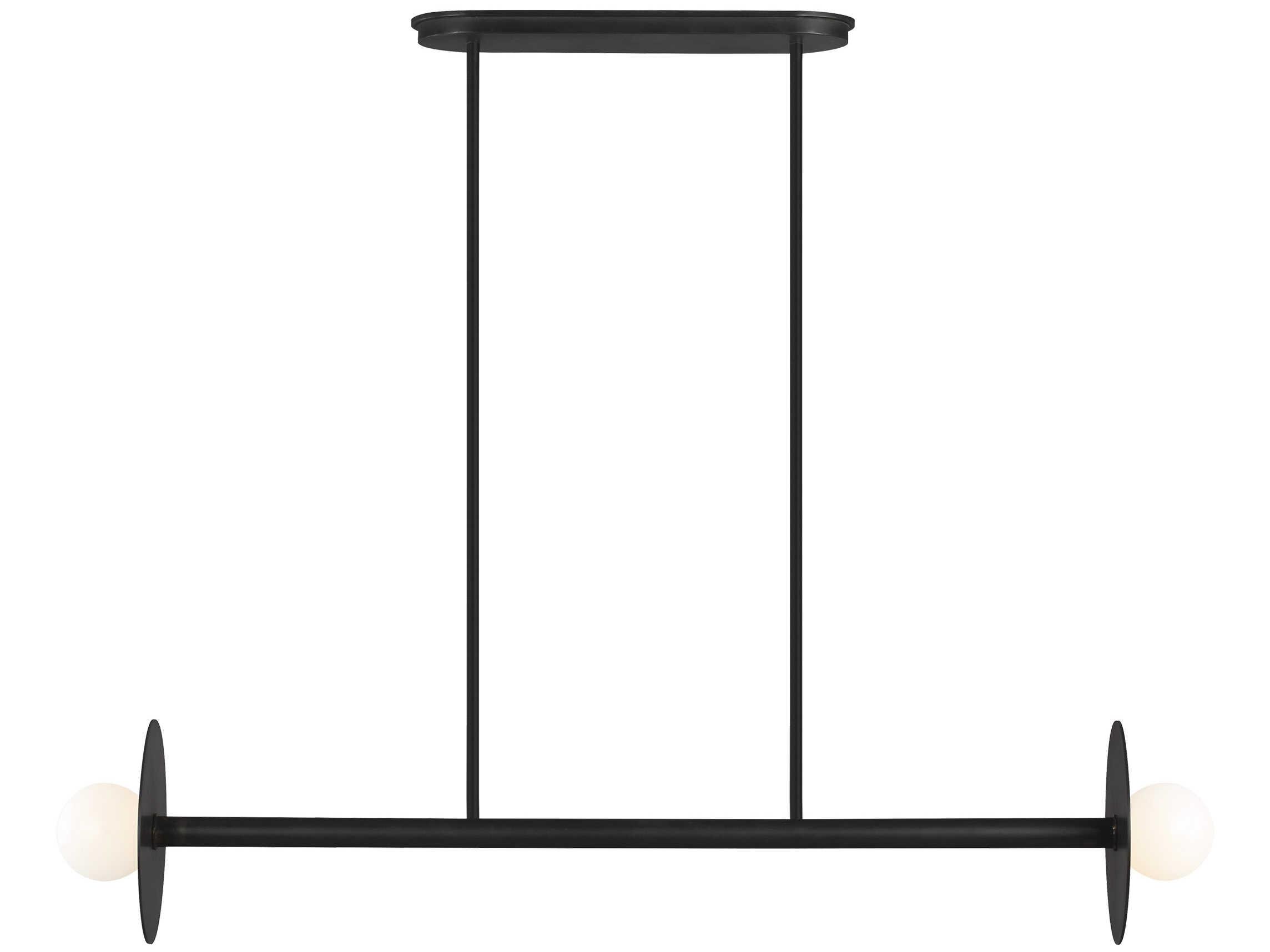 Visual Comfort Studio Nodes 2-Light Midnight Black Globe Linear Island Pendant