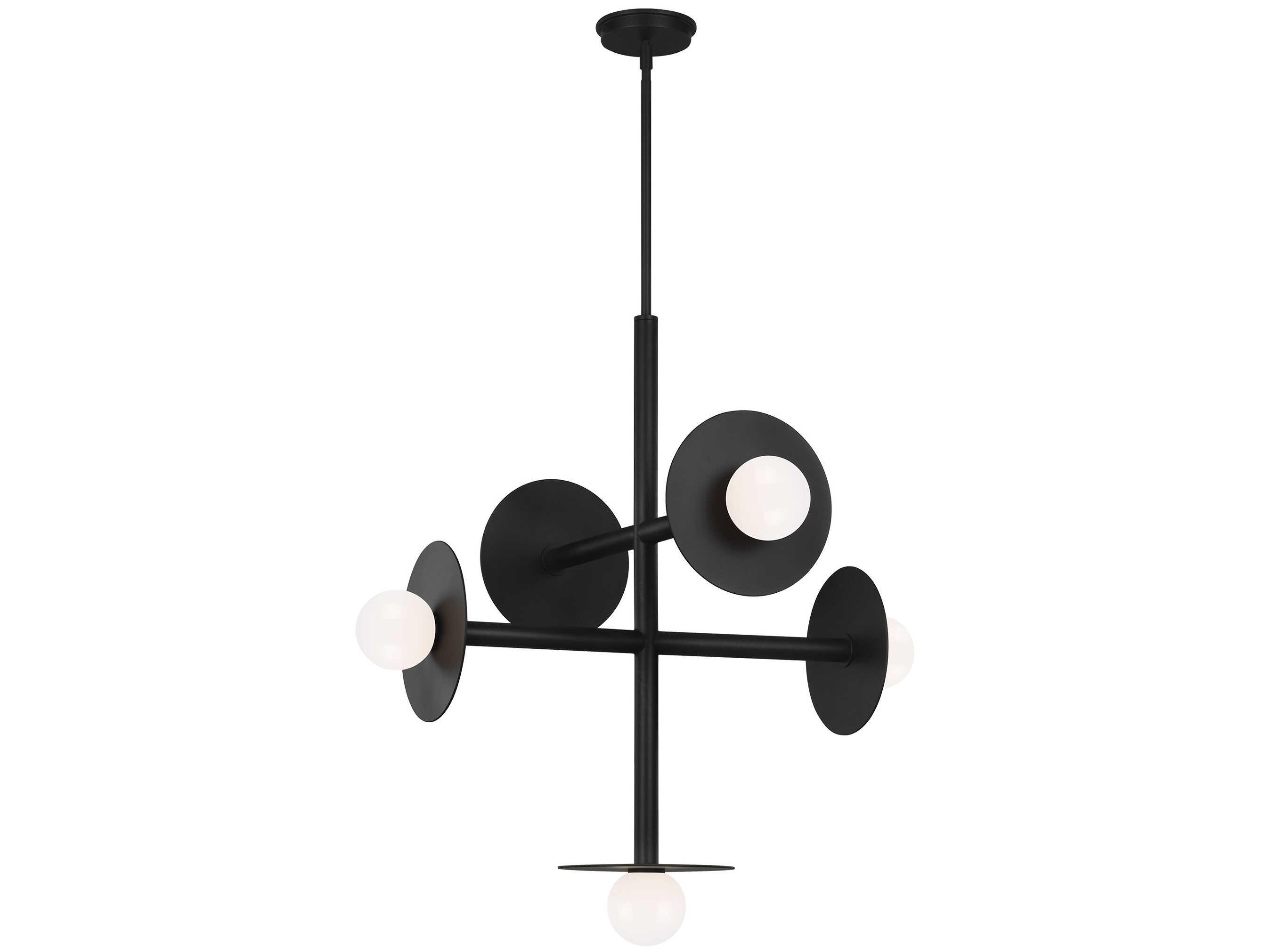 Visual Comfort Studio Nodes 5-Light Midnight Black Globe Linear Chandelier