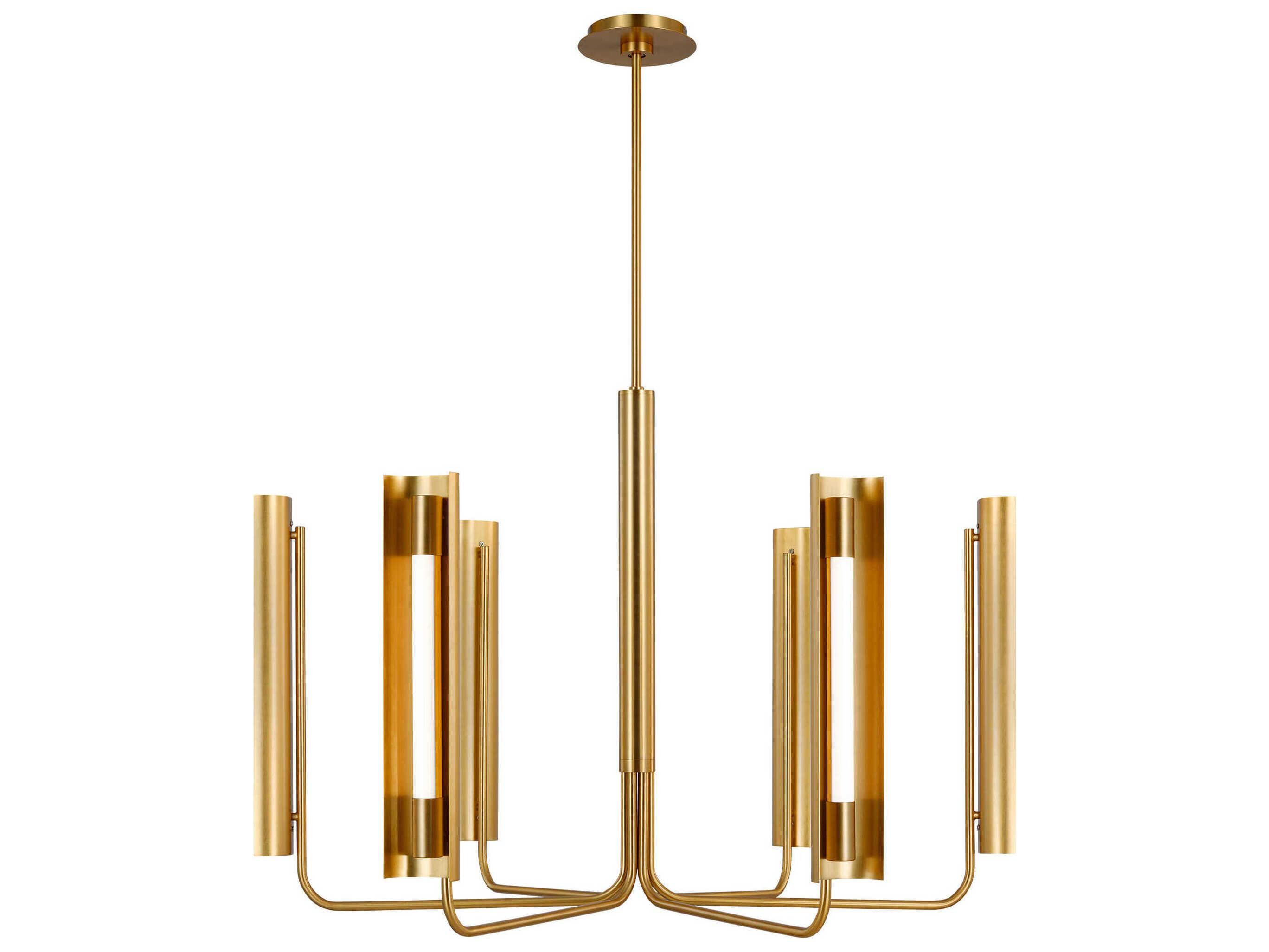Visual Comfort Studio Carson 1-Light Burnished Brass Linear Chandelier