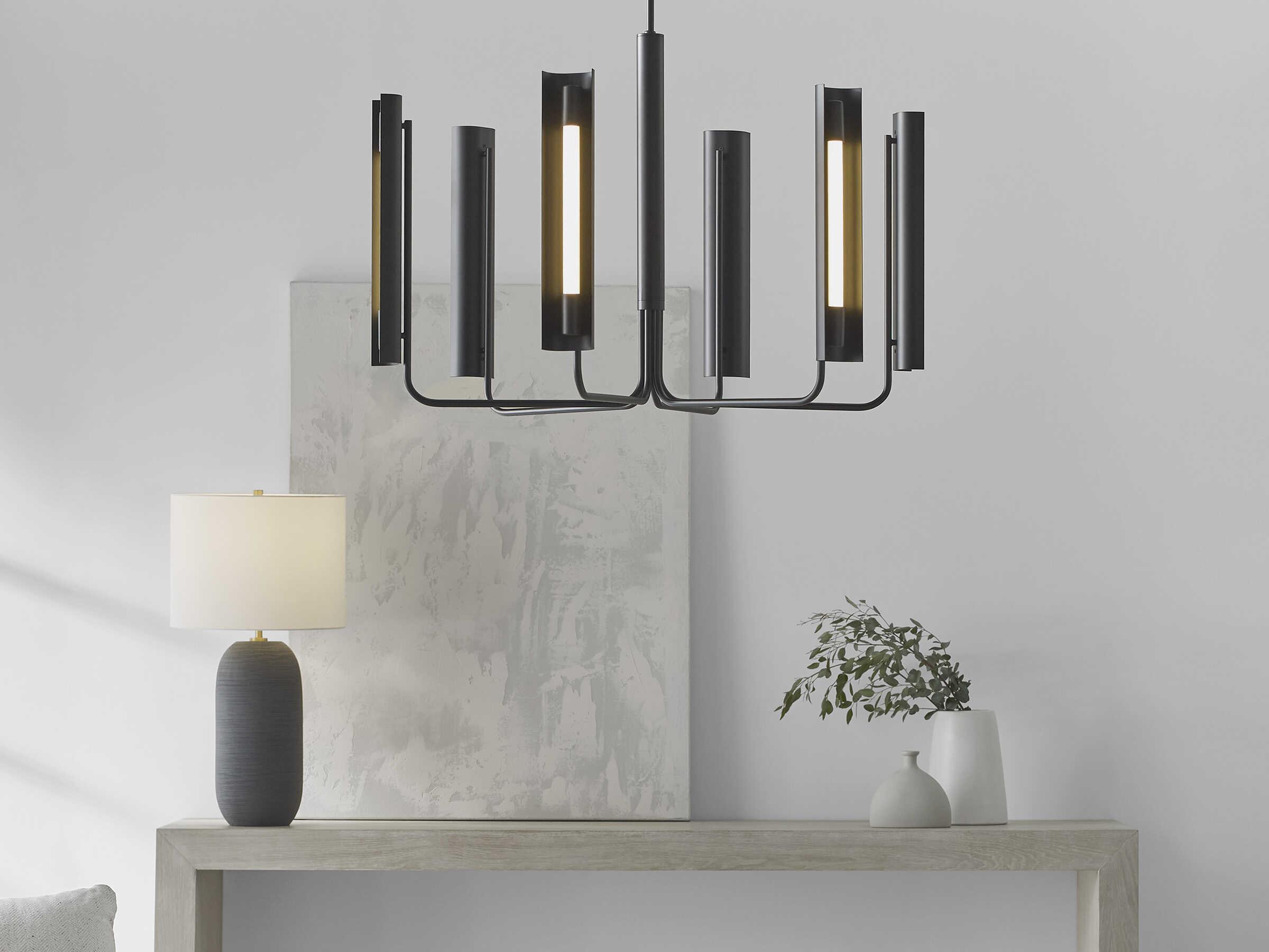 Visual Comfort Studio Carson 1-Light Midnight Black Linear Chandelier