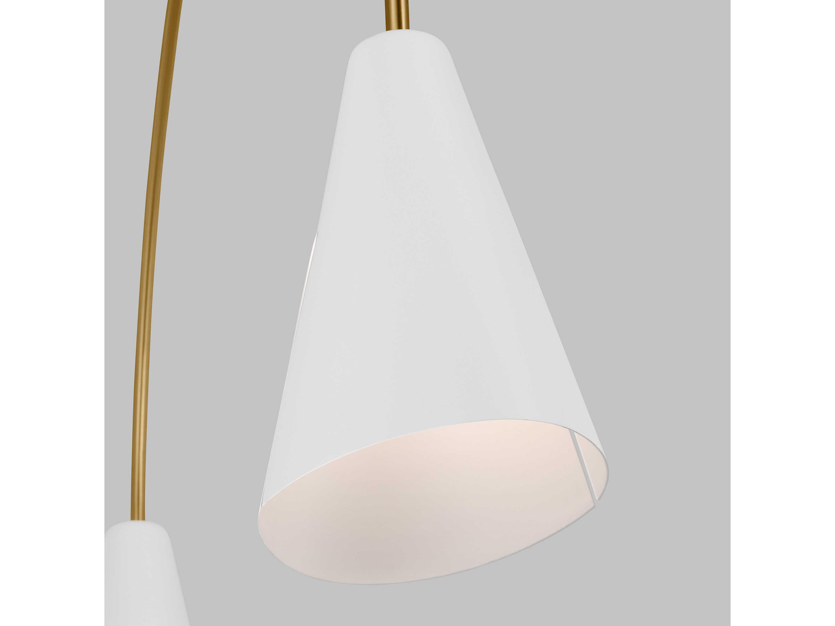 Visual Comfort Studio Cambre 2-Light Matte White Burnished Brass Island Pendant