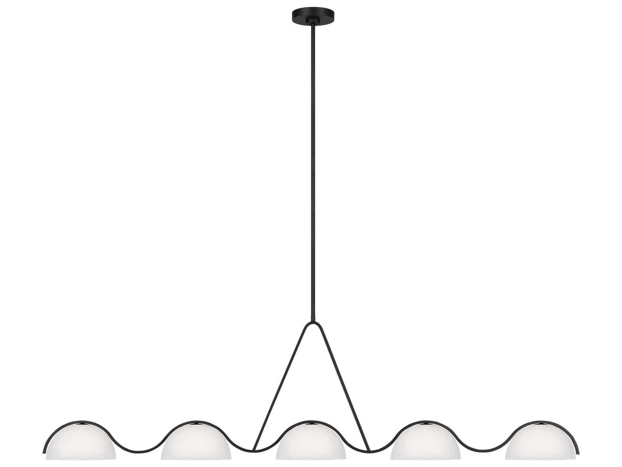 Visual Comfort Studio Nido 5-Light Midnight Black Linear Island Pendant