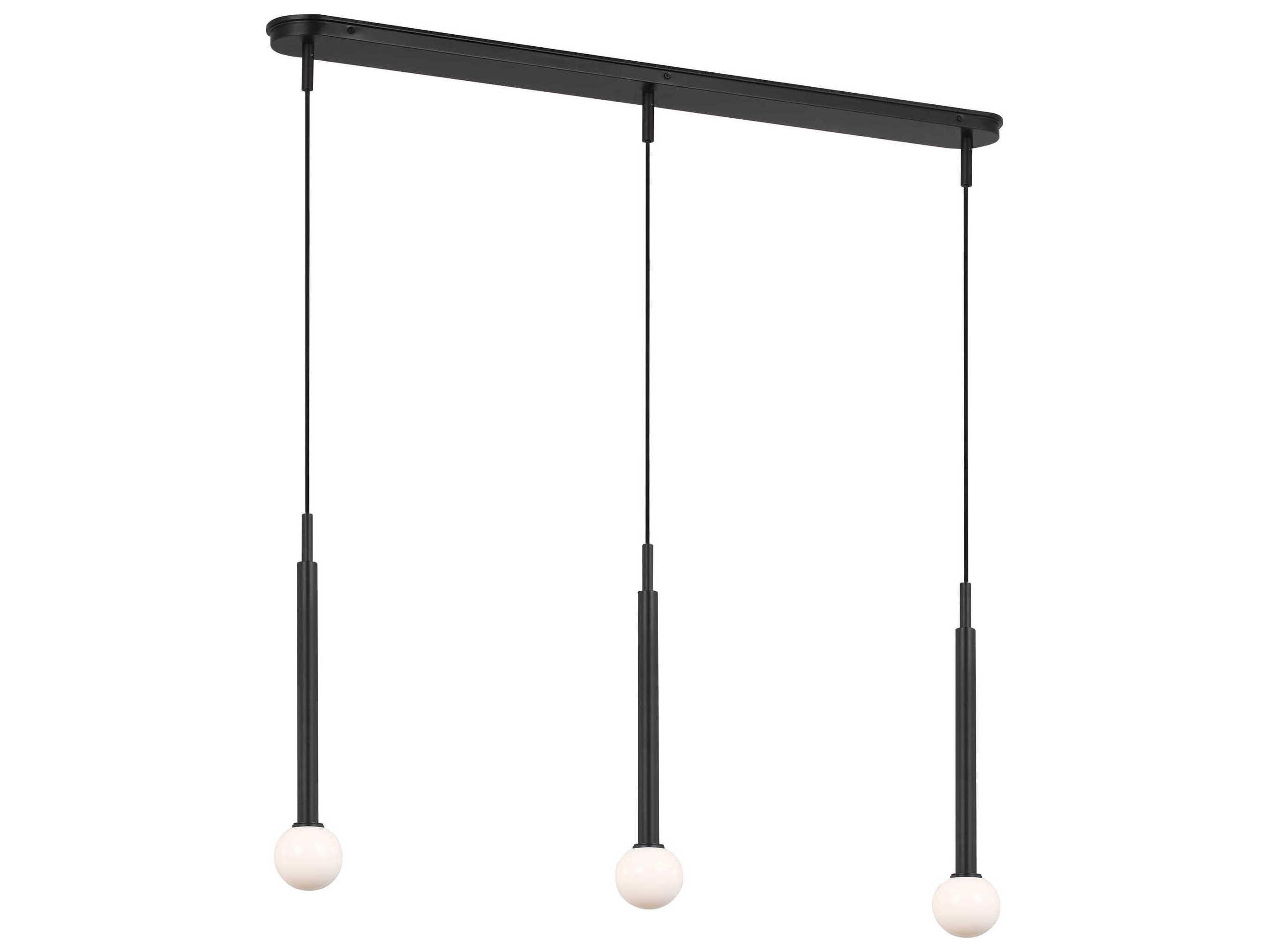 Visual Comfort Studio Nodes 3-Light Midnight Black Linear Island Pendant