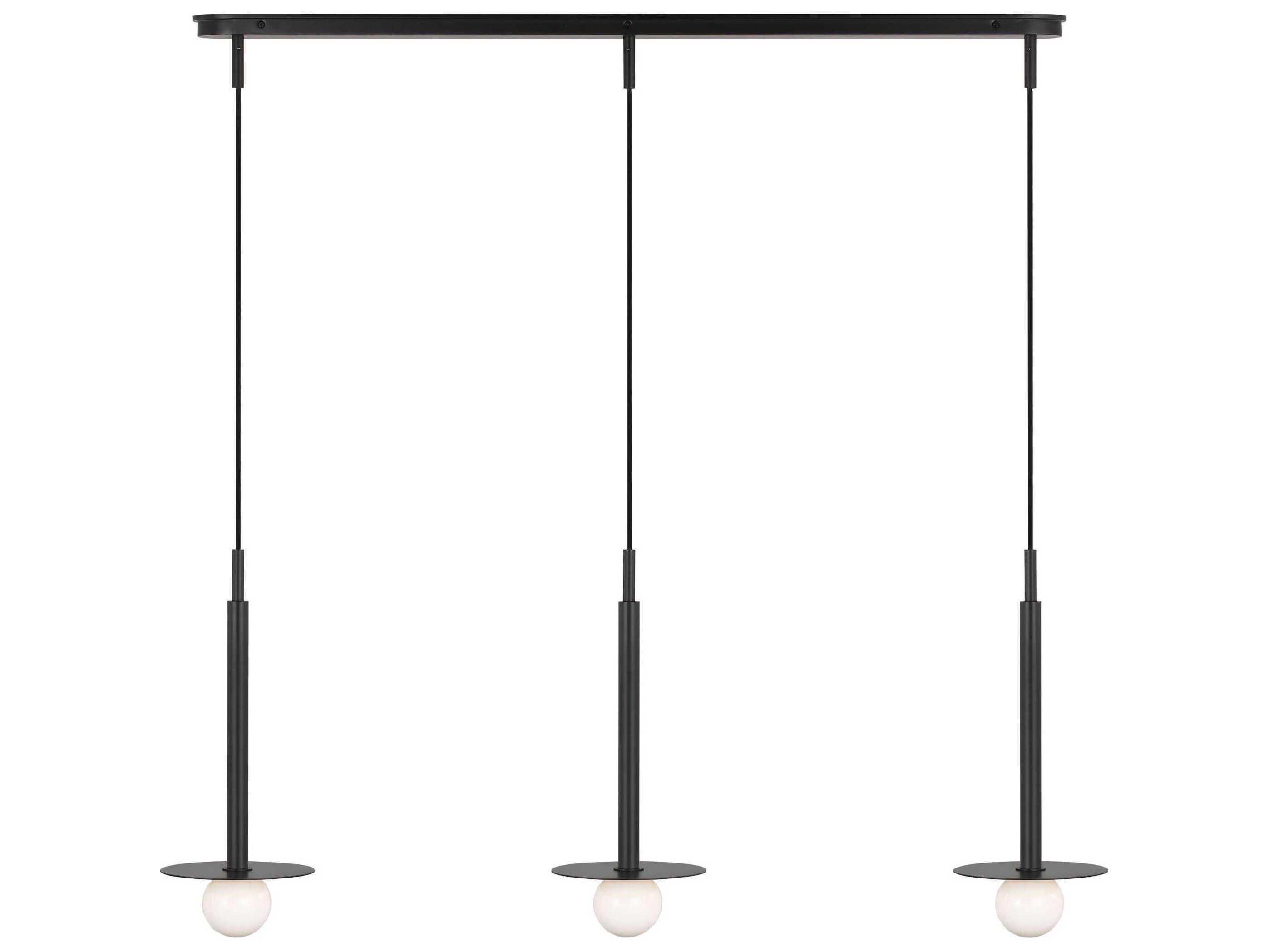 Visual Comfort Studio Nodes 3-Light Midnight Black Linear Island Pendant