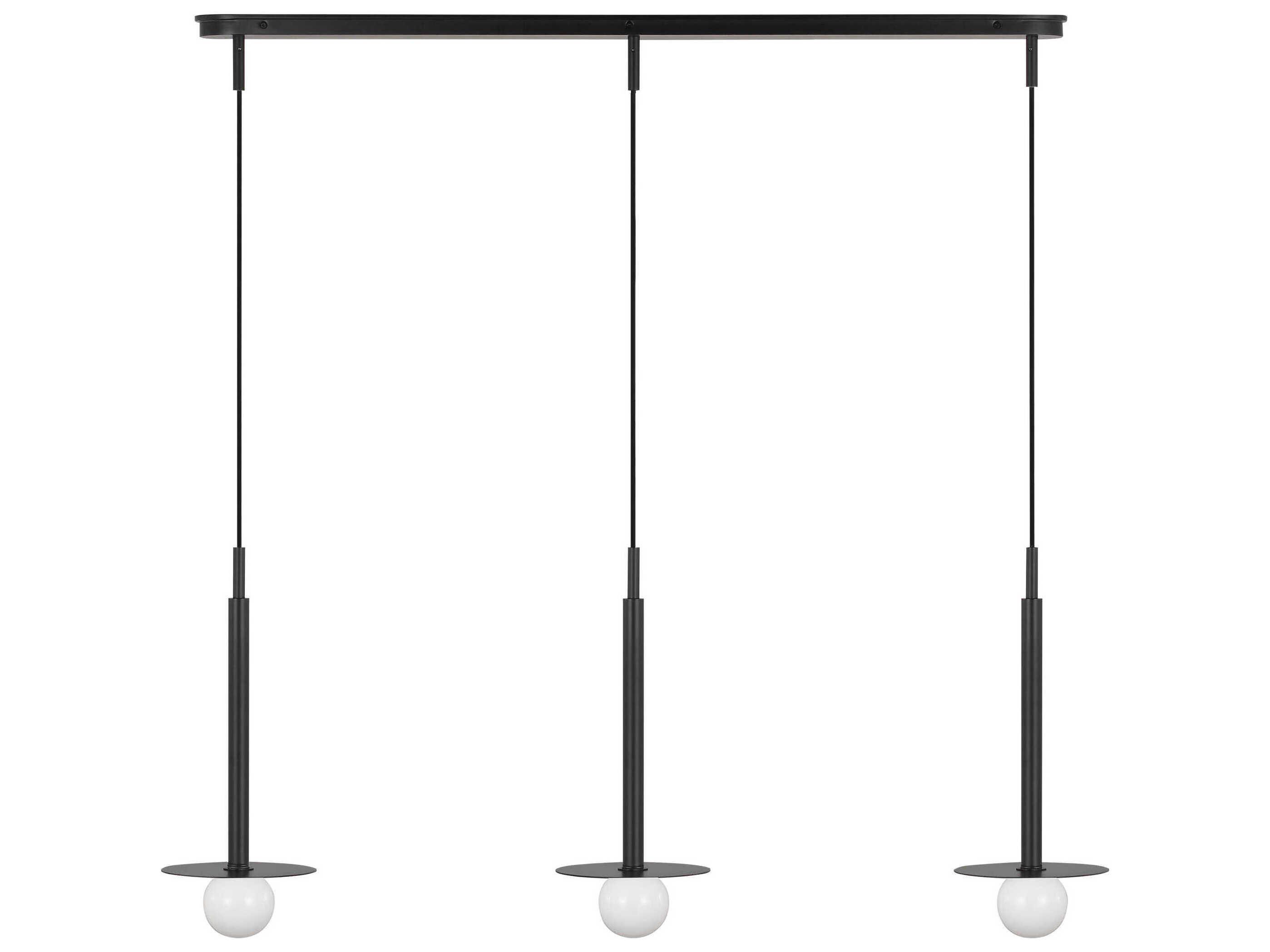 Visual Comfort Studio Nodes 3-Light Midnight Black Linear Island Pendant