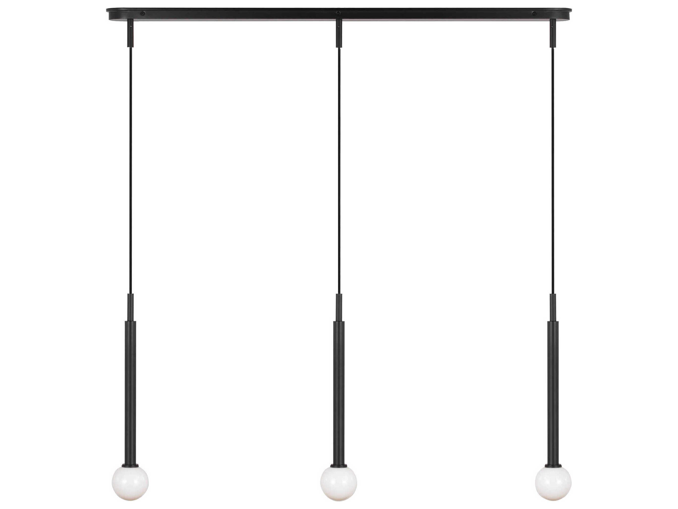 Visual Comfort Studio Nodes 3-Light Midnight Black Linear Island Pendant