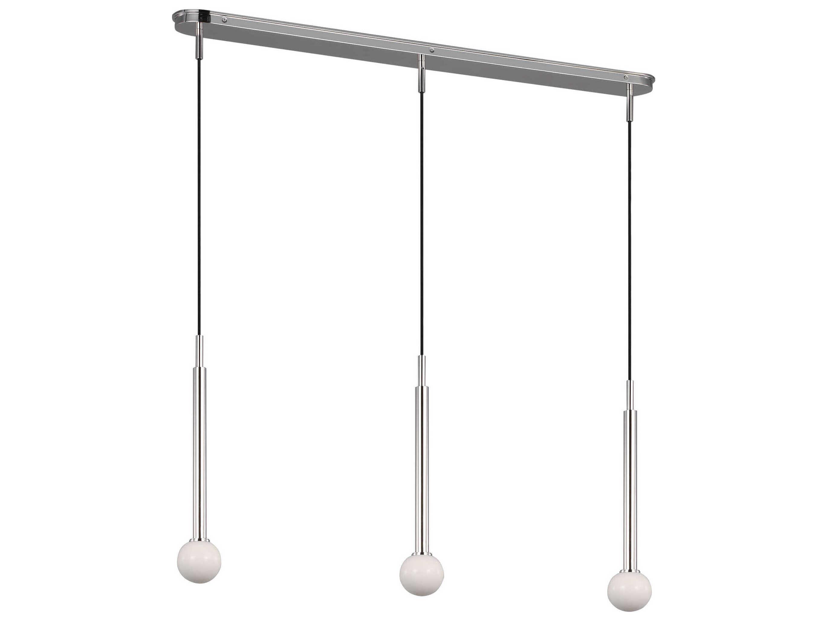 Visual Comfort Studio Nodes 3-Light Polished Nickel Linear Island Pendant