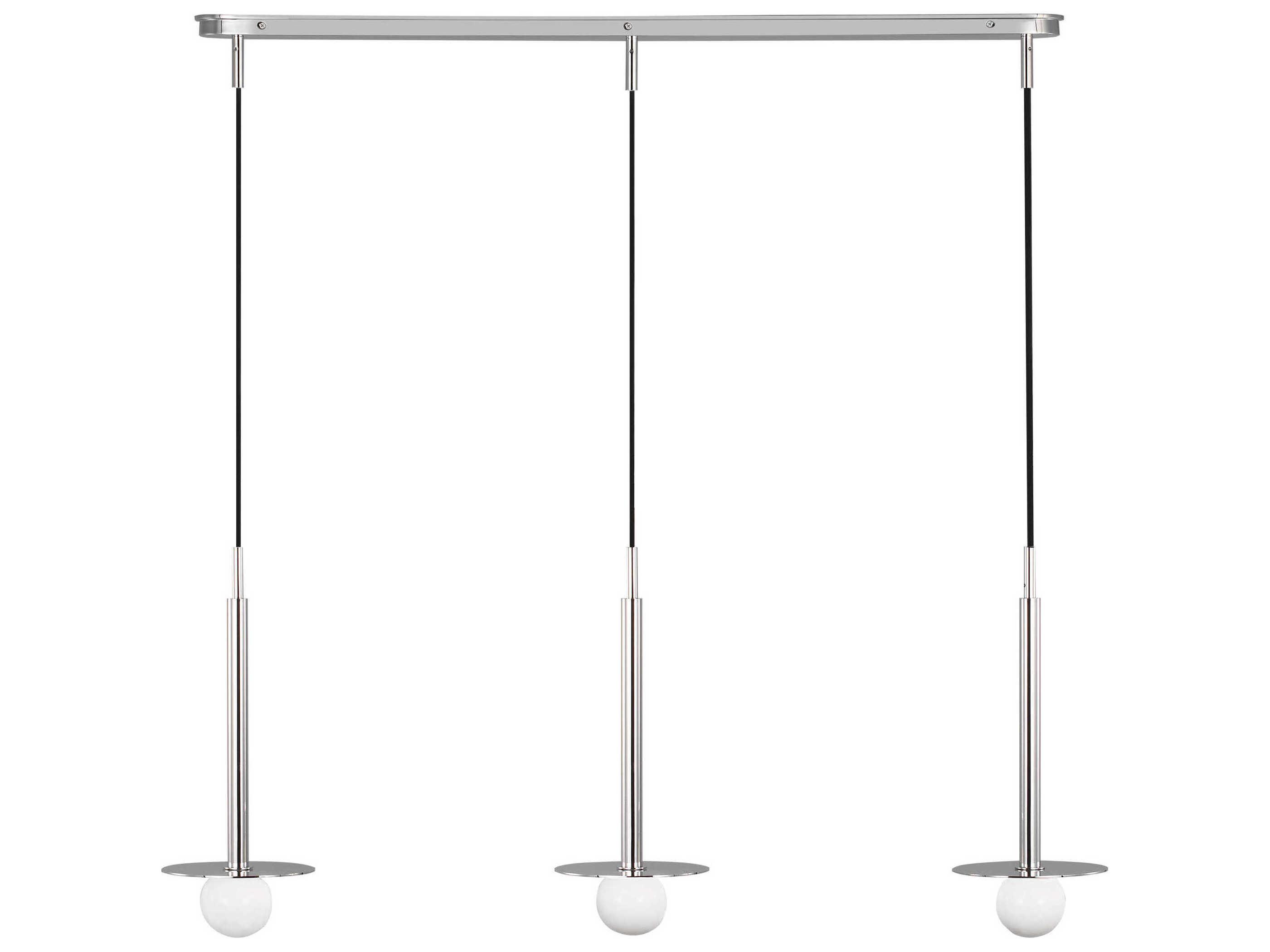 Visual Comfort Studio Nodes 3-Light Polished Nickel Linear Island Pendant