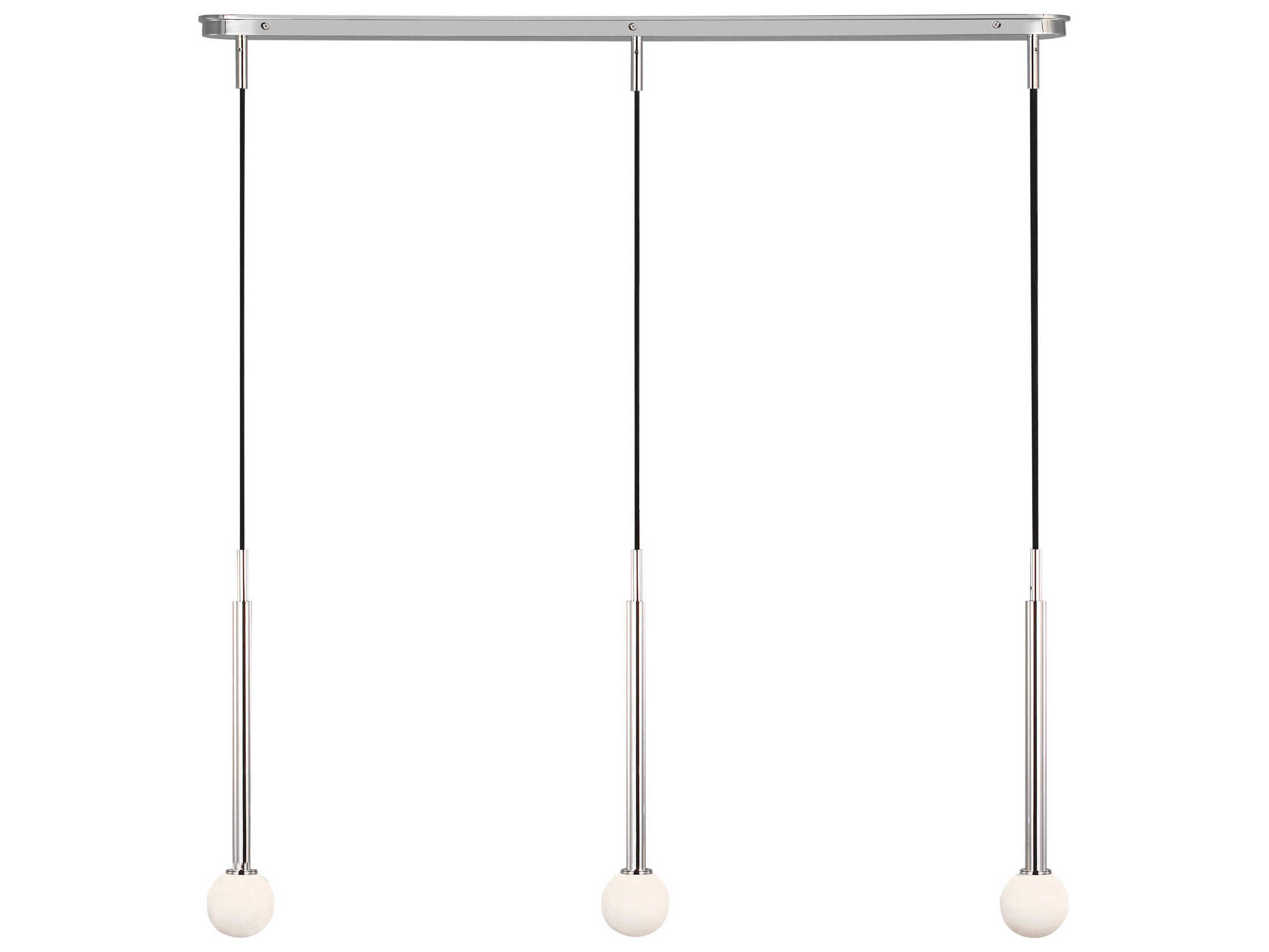 Visual Comfort Studio Nodes 3-Light Polished Nickel Linear Island Pendant