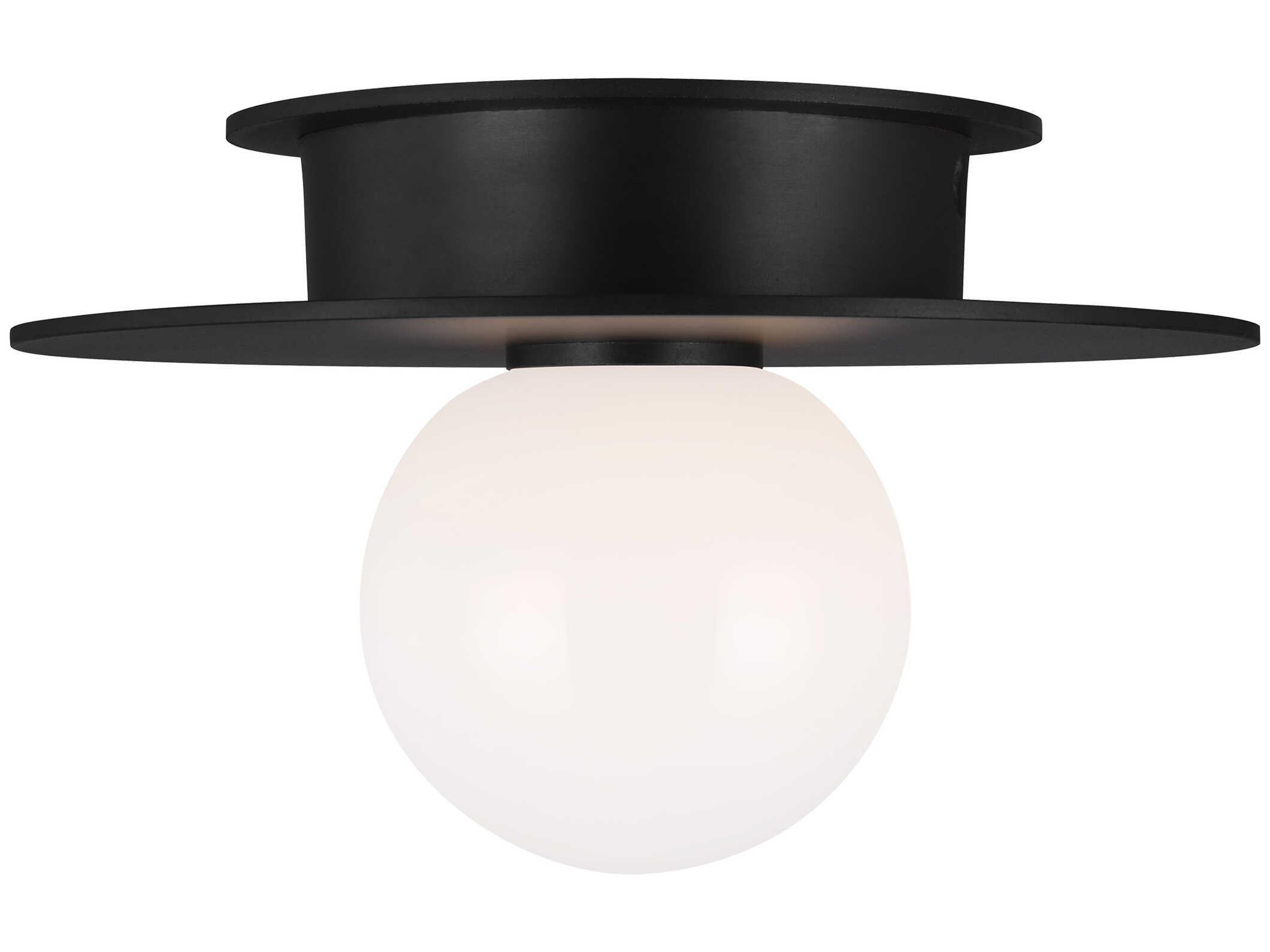 Visual Comfort Studio Nodes 1-Light Midnight Black Globe Round Flush Mount