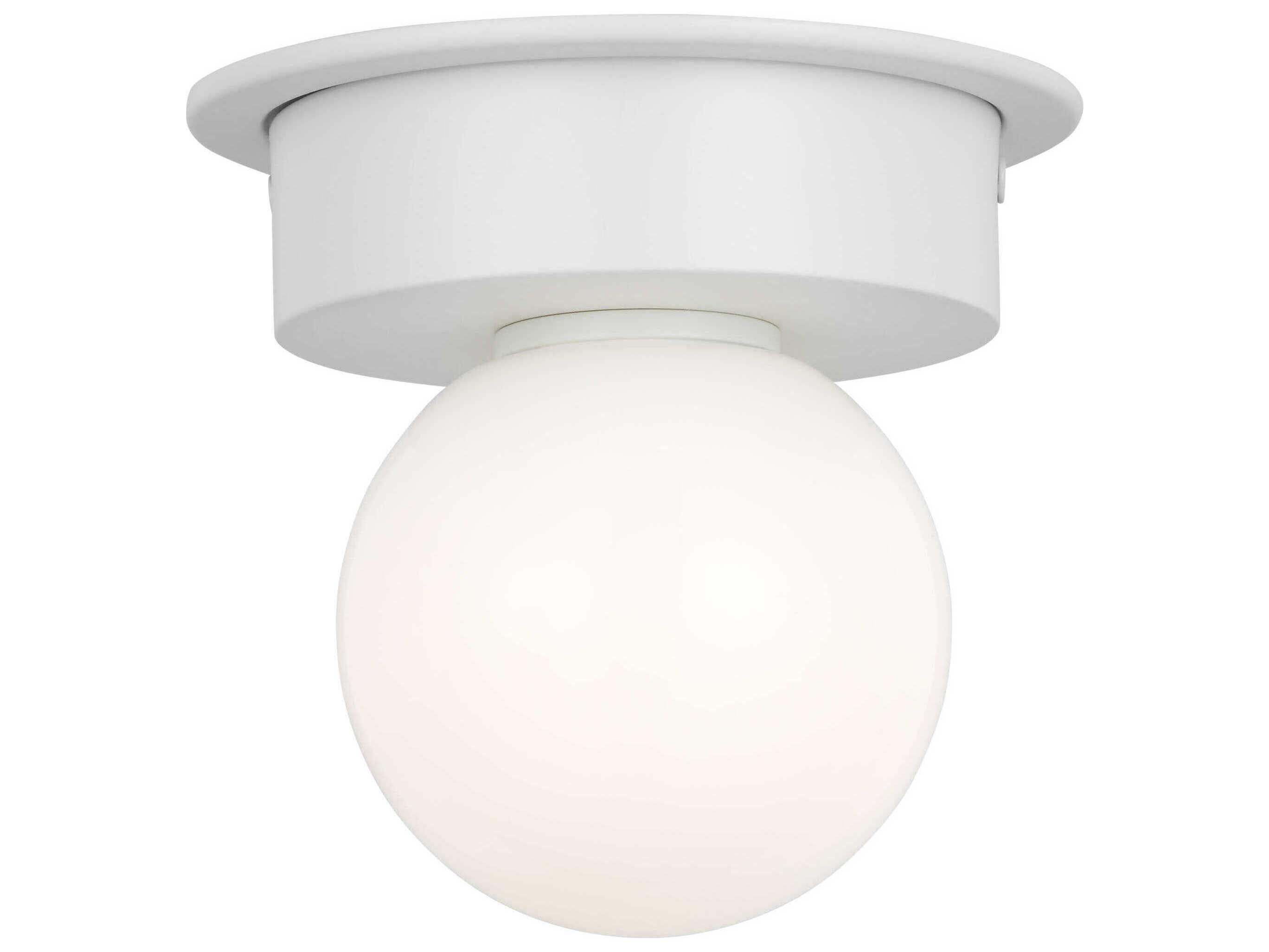 Visual Comfort Studio Nodes 1-Light Matte White Globe Semi Flush Mount