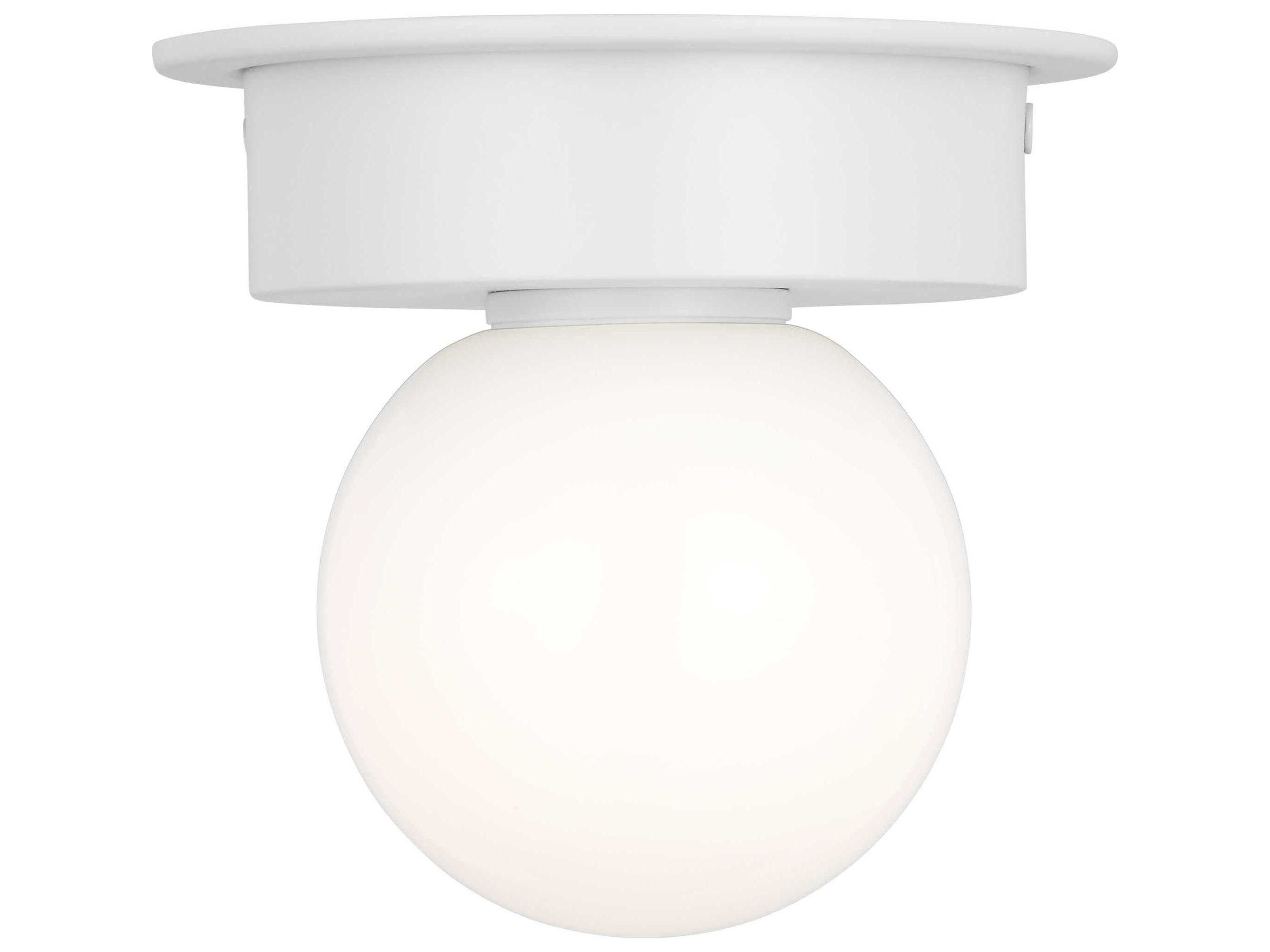 Visual Comfort Studio Nodes 1-Light Matte White Globe Semi Flush Mount